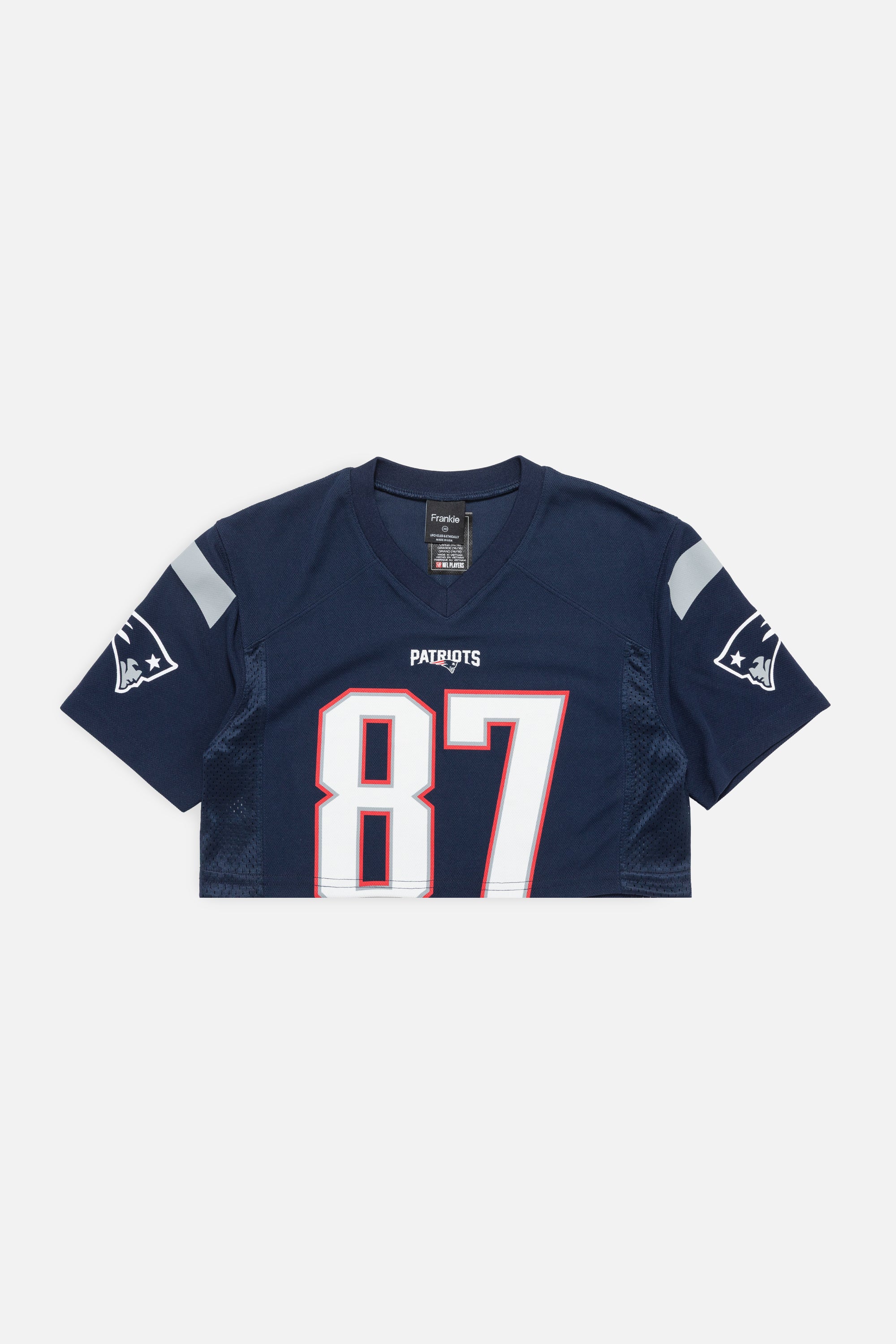 Rework New England Patriots Crop Jersey