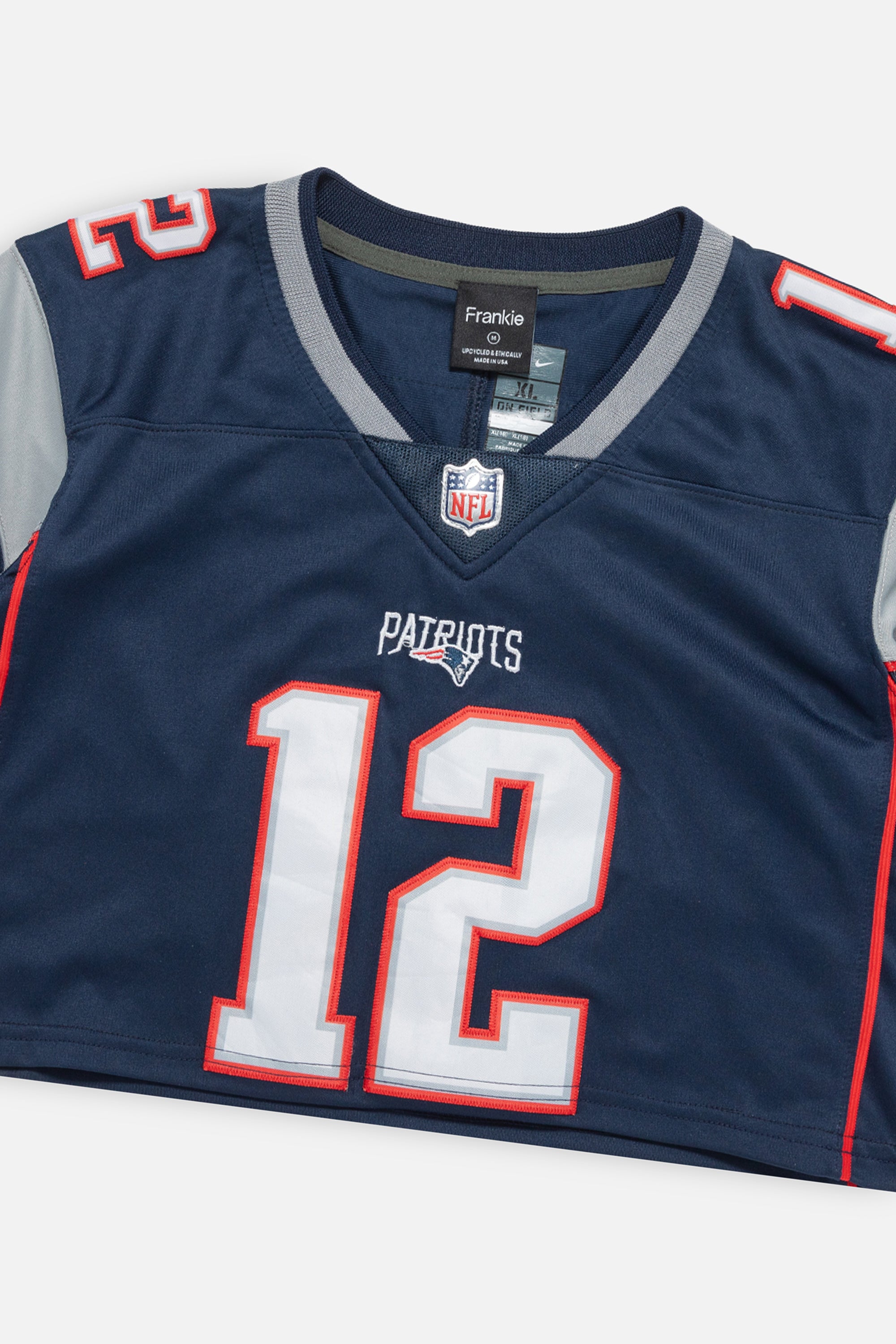 Rework New England Patriots Crop Jersey
