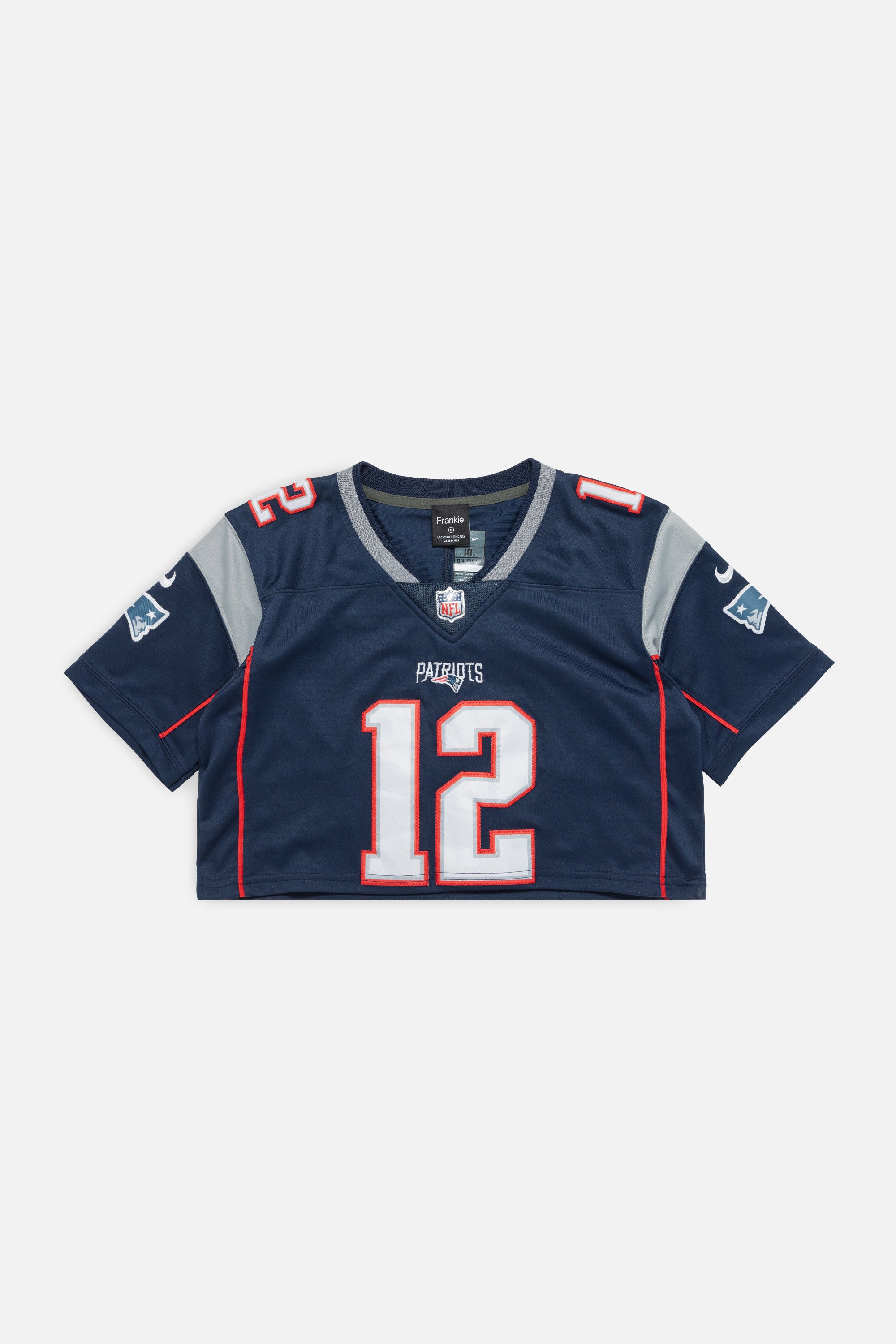 Rework New England Patriots Crop Jersey