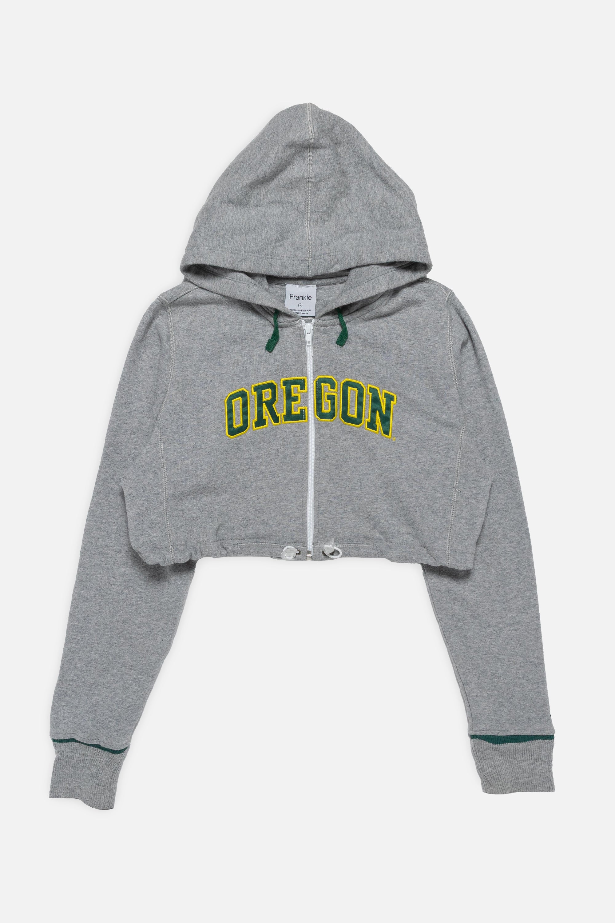 Rework Oregon Ducks Crop Zip Hoodie