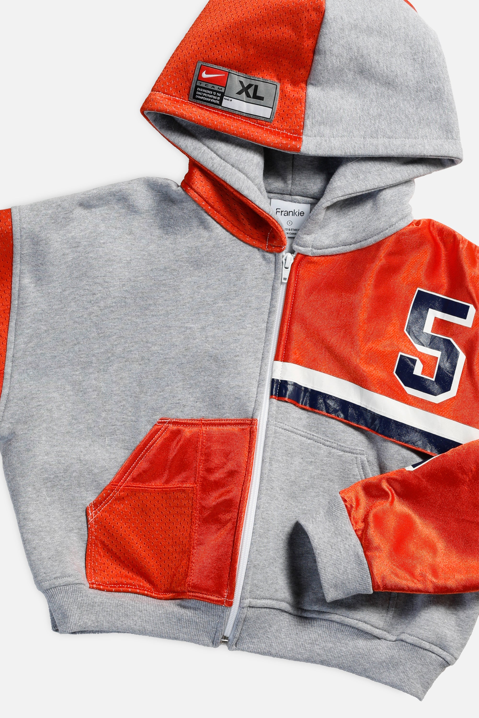 Rework Auburn Tigers Crop Zip Hoodie - S-SWEATERS-NCAA-Frankie Collective