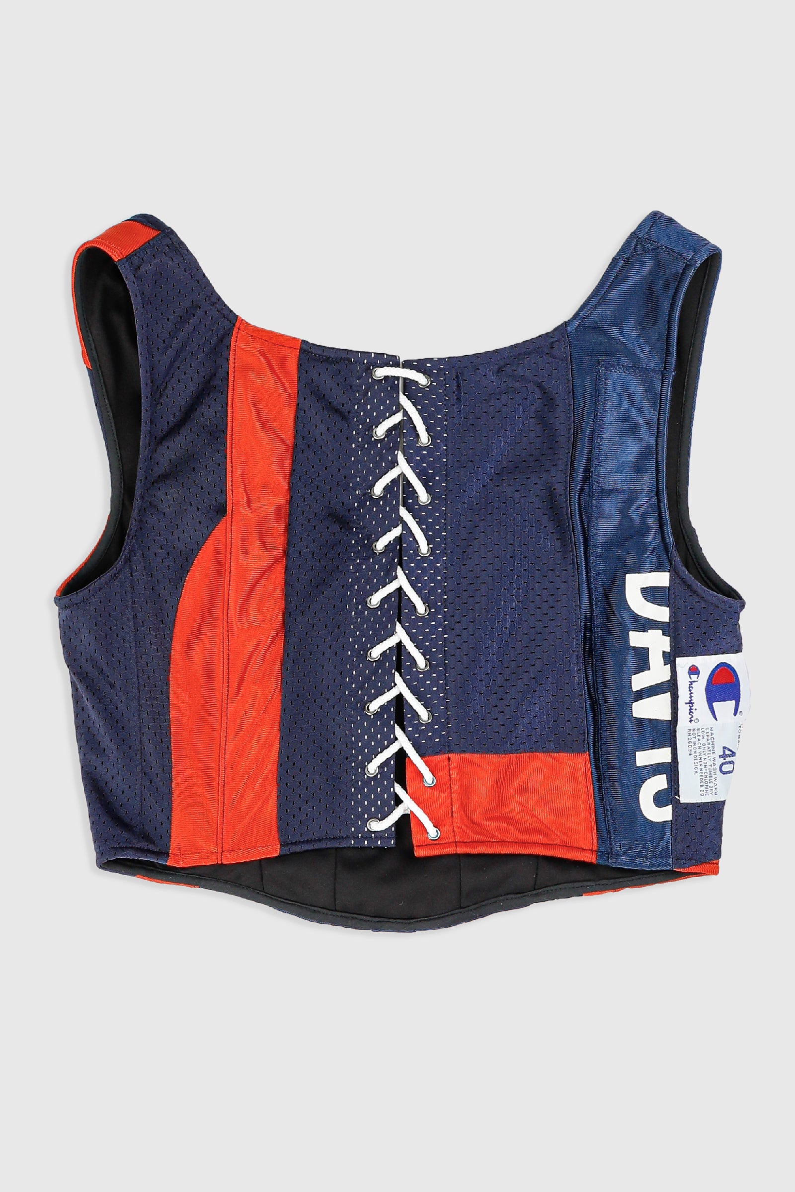 Rework Broncos NFL Corset - M-TOPS-NFL-M-Frankie Collective Rare Vintage Streetwear Reworks