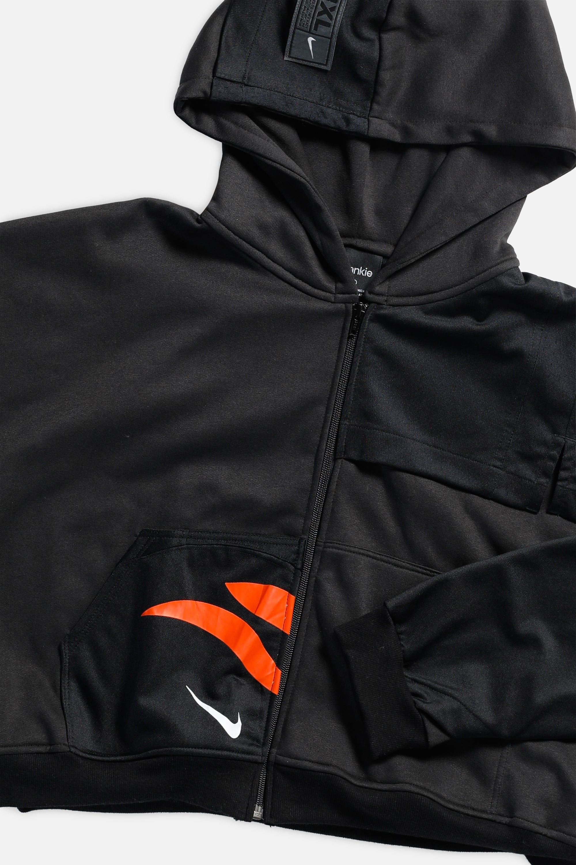 Rework Cincinnati Bengals Crop Zip Hoodie - 2XL-SWEATERS-NFL-Frankie Collective