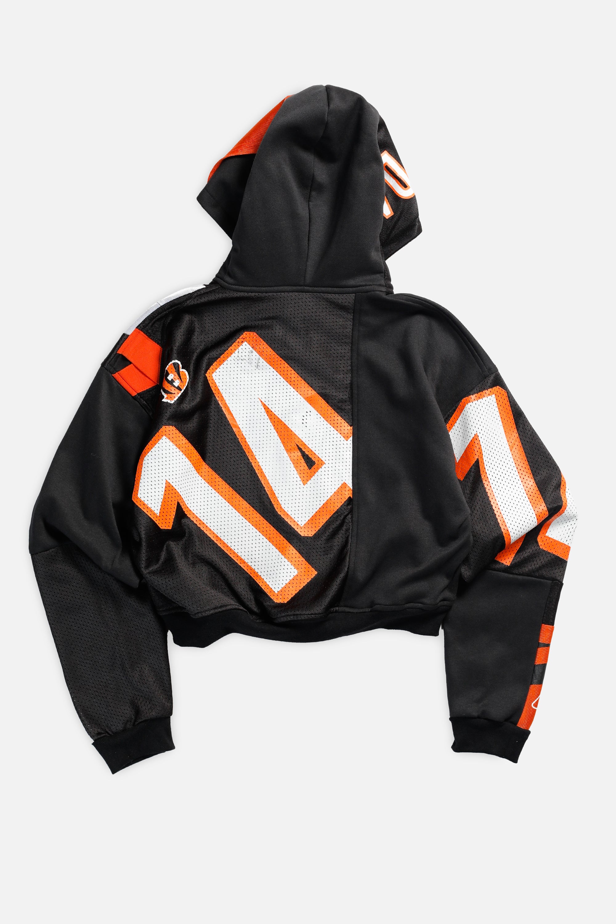 Rework Cincinnati Bengals Crop Zip Hoodie - S-SWEATERS-NFL-Frankie Collective