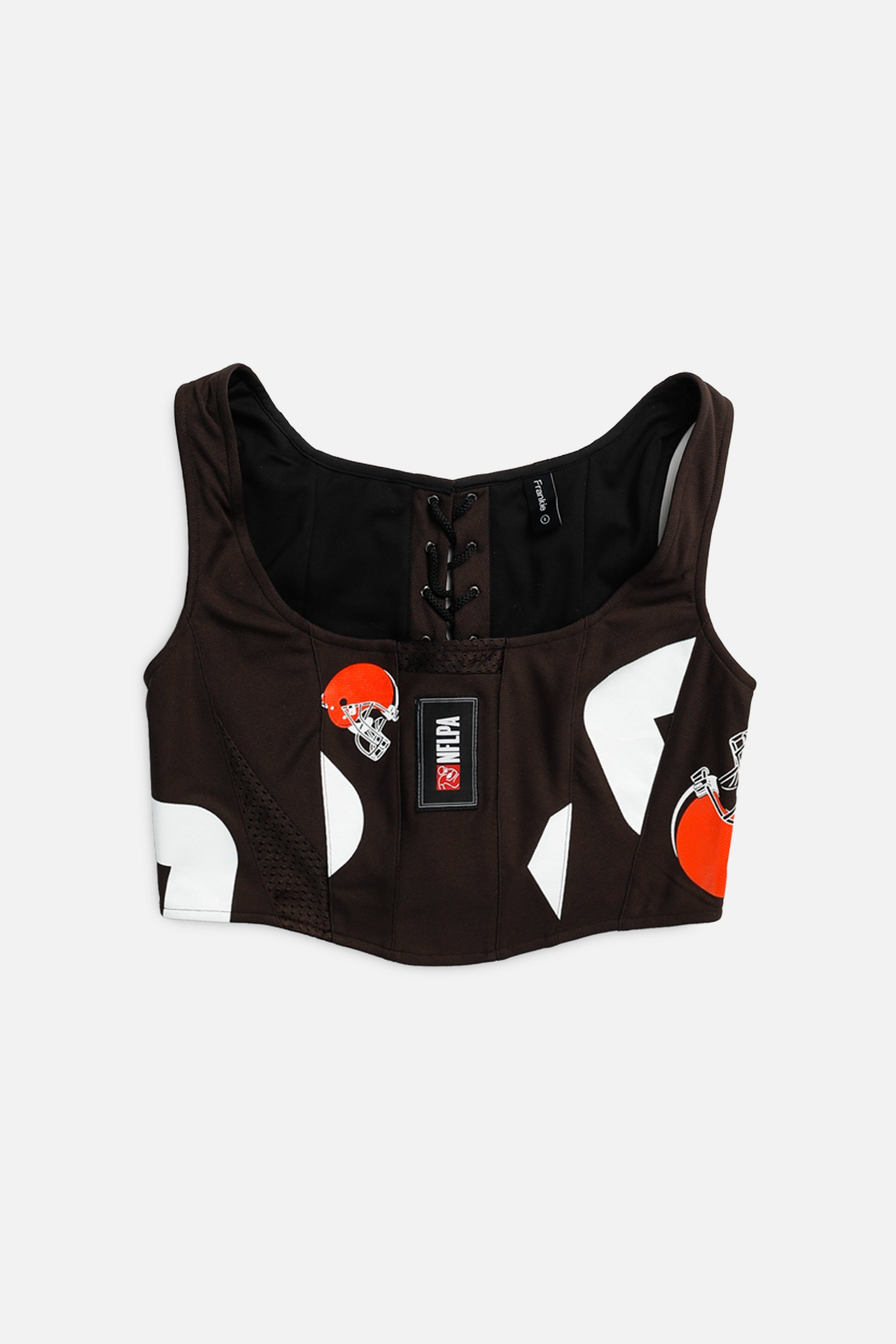 Rework Cleveland Browns NFL Corset - S-TOPS-NFL-S-Frankie Collective Rare Vintage Streetwear Reworks