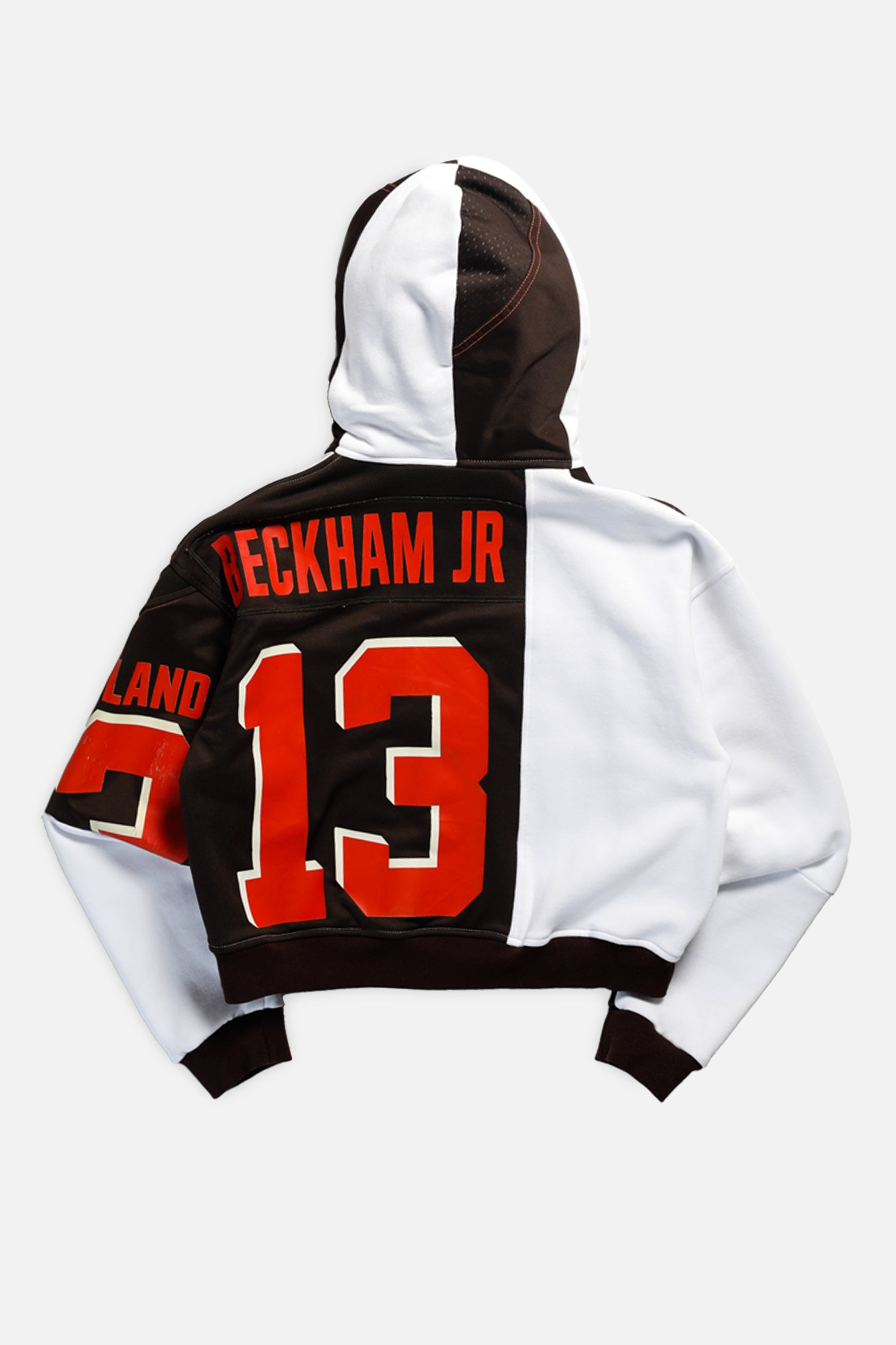 Rework Cleveland Browns NFL Crop Zip Hoodie - XS-SWEATERS-NFL-XS-Frankie Collective Rare Vintage Streetwear Reworks