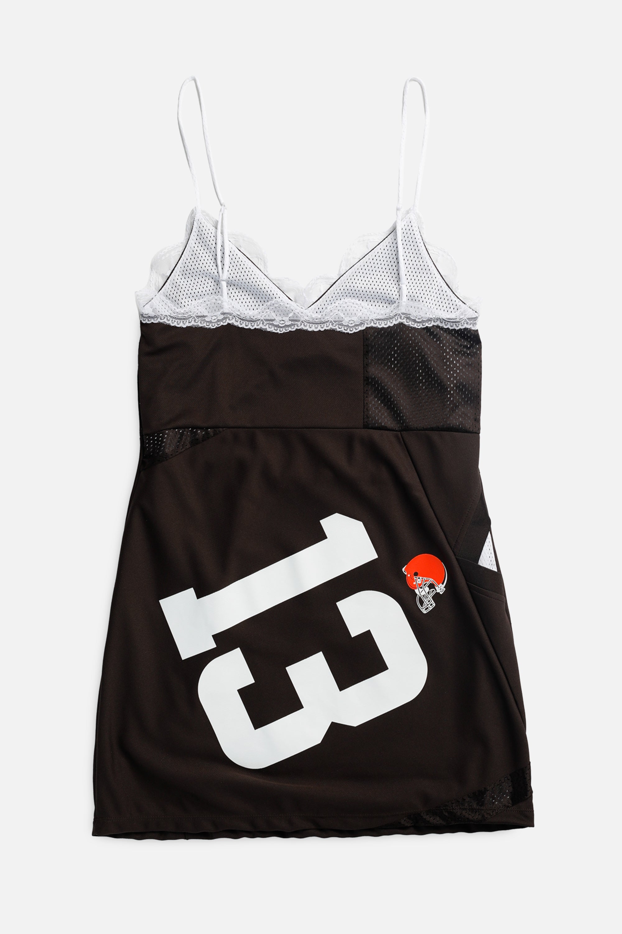 Rework Cleveland Browns NFL Lace Dress - S-DRESSES-NFL-S-Frankie Collective Rare Vintage Streetwear Reworks