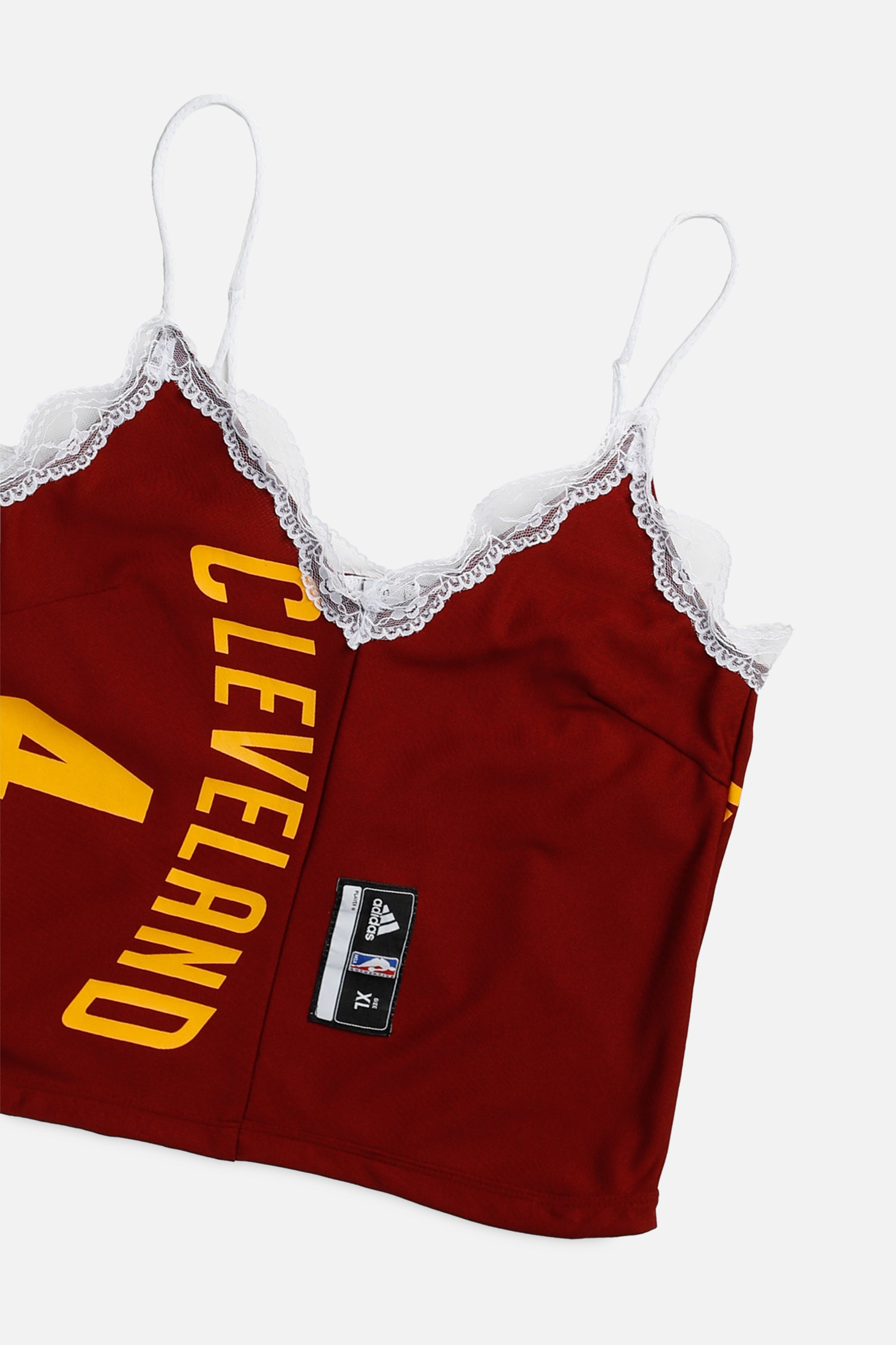 Rework Cleveland Cavaliers NBA Lace Tank - S-TOPS-NBA-S-Frankie Collective Rare Vintage Streetwear Reworks