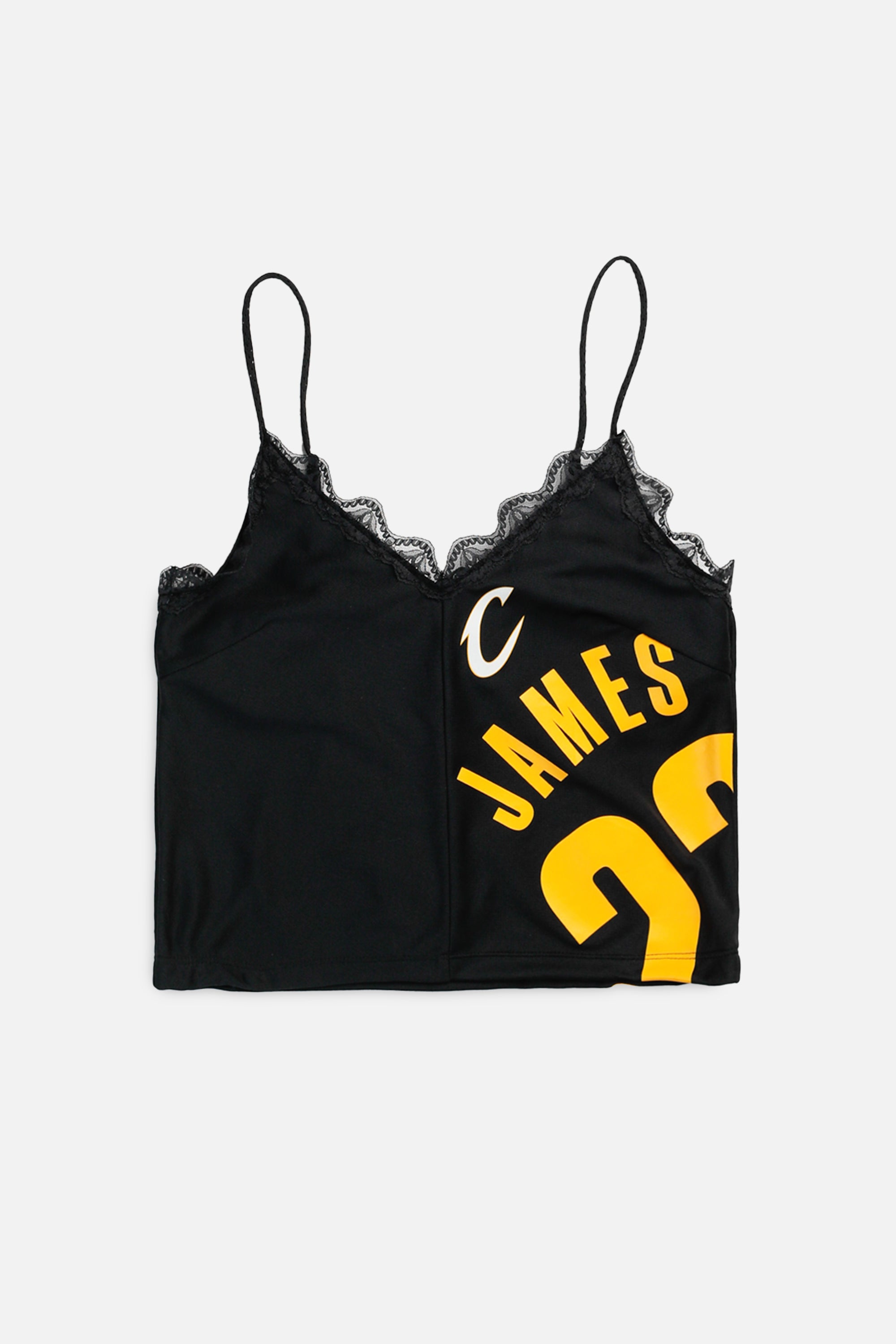 Rework Cleveland Cavaliers NBA Lace Tank - S-TOPS-NBA-S-Frankie Collective Rare Vintage Streetwear Reworks