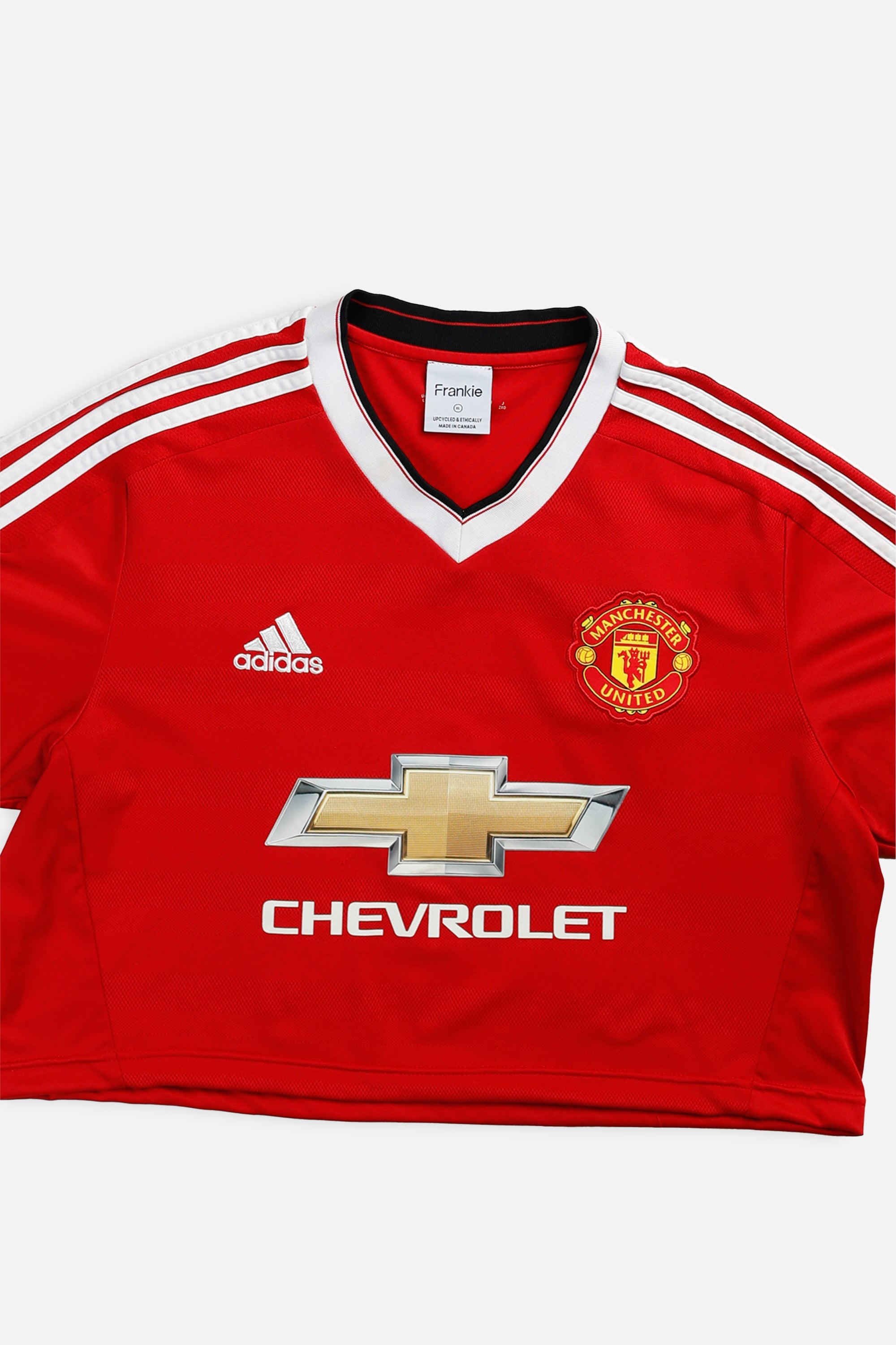 Rework Crop Manchester Soccer Jersey - XL-JERSEYS-vendor-unknown-XL-Frankie Collective Rare Vintage Streetwear Reworks