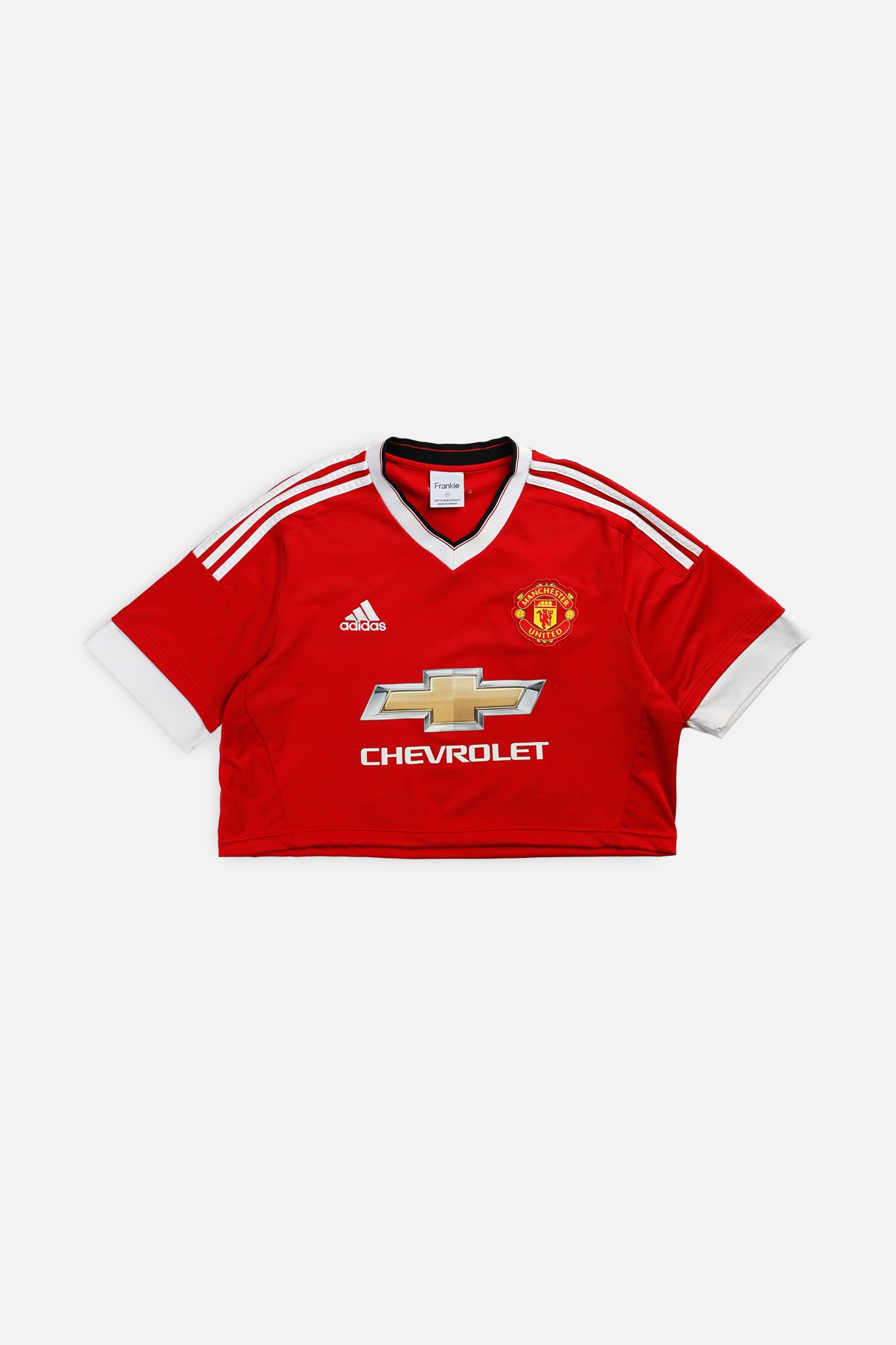 Rework Crop Manchester Soccer Jersey - XL-JERSEYS-vendor-unknown-XL-Frankie Collective Rare Vintage Streetwear Reworks