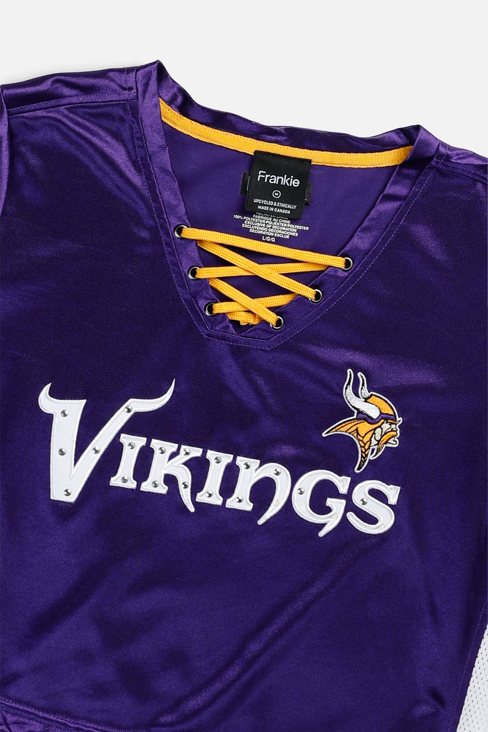 Rework Crop Minnesota Vikings NFL Jersey - M-JERSEYS-NFL-M-Frankie Collective Rare Vintage Streetwear Reworks