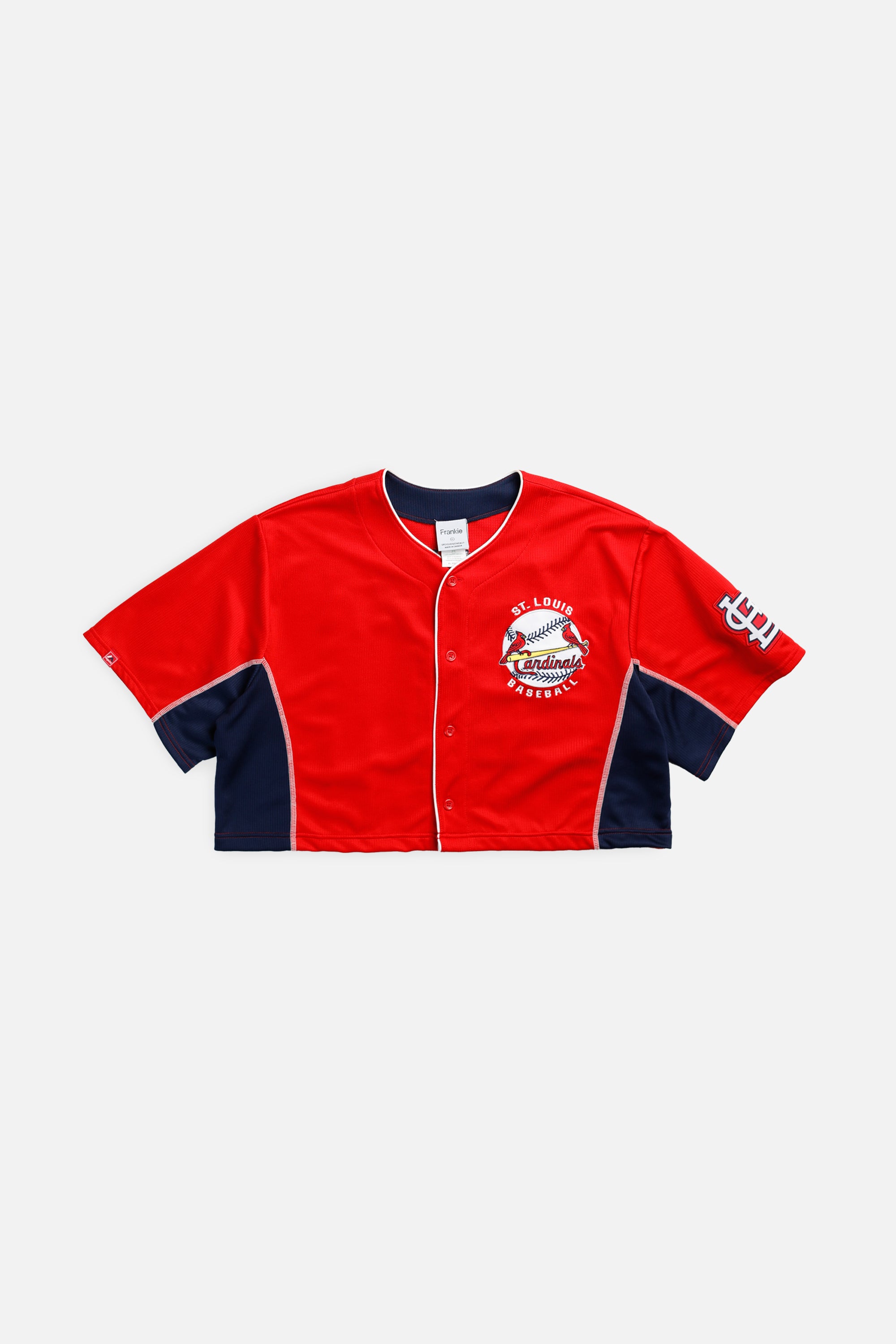 Rework Crop St. Louis Cardinals MLB Jersey - XL-JERSEYS-MLB-XL-Frankie Collective Rare Vintage Streetwear Reworks
