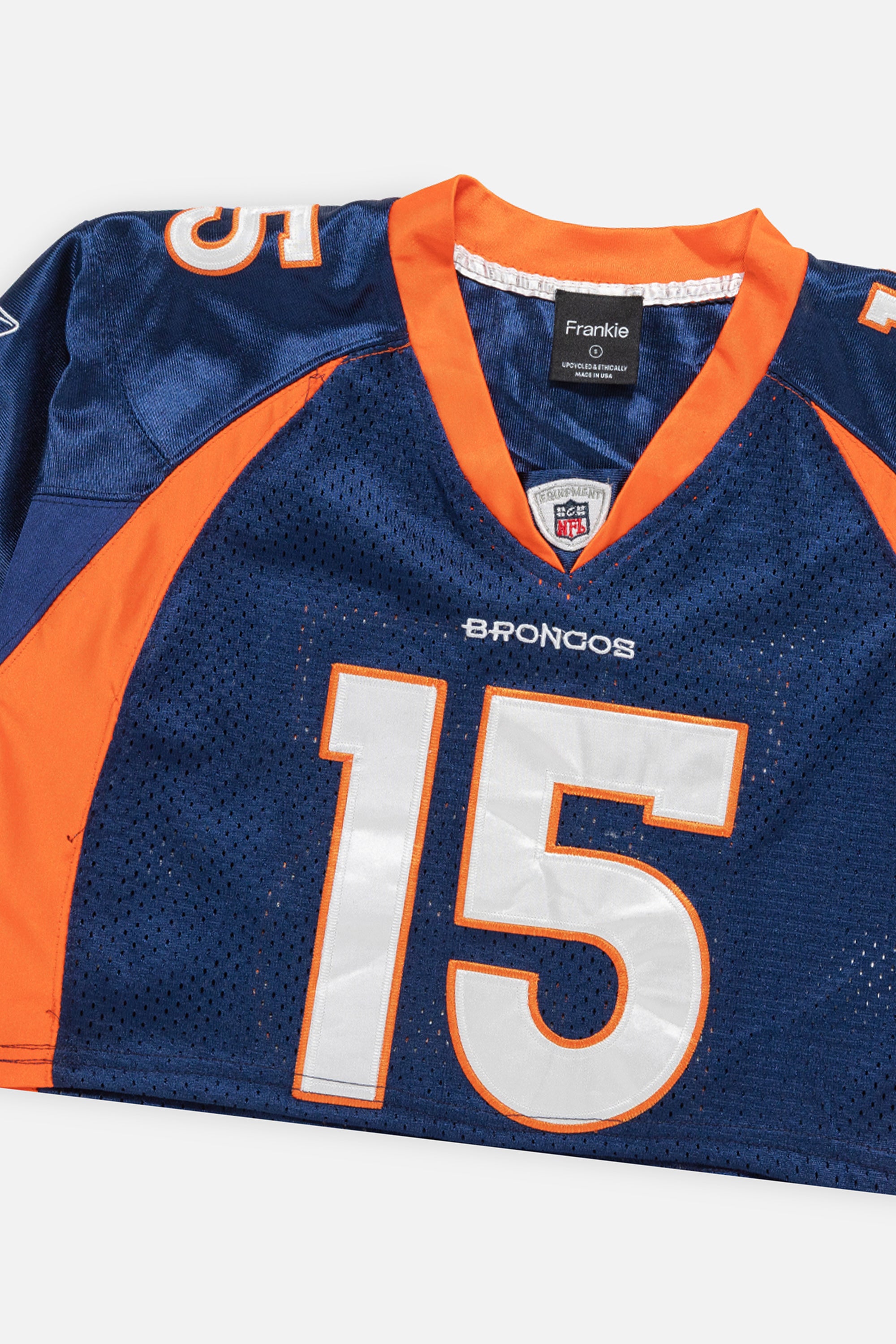 Rework Denver Broncos Crop Jersey-NFL-Frankie Collective-Rework-Vintage-Streetwear