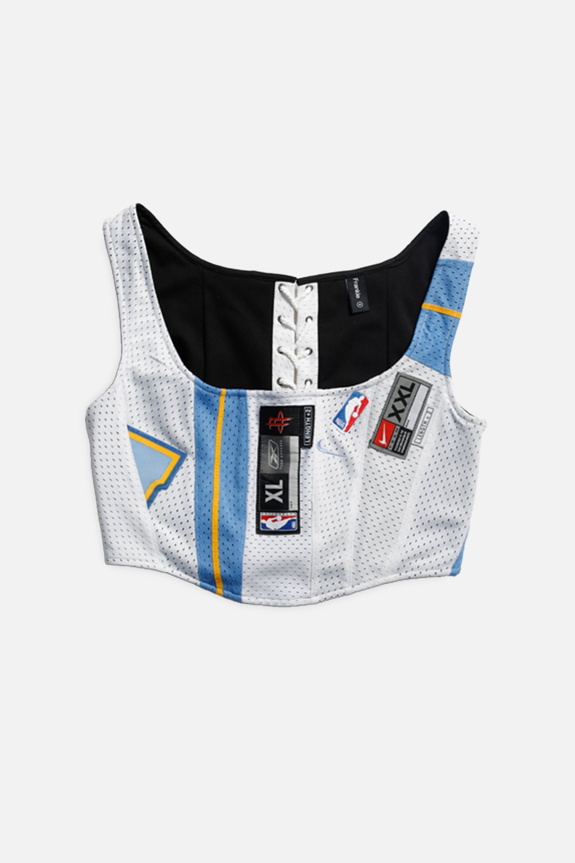 Rework Denver Broncos NBA Corset - M-TOPS-NBA-M-Frankie Collective Rare Vintage Streetwear Reworks