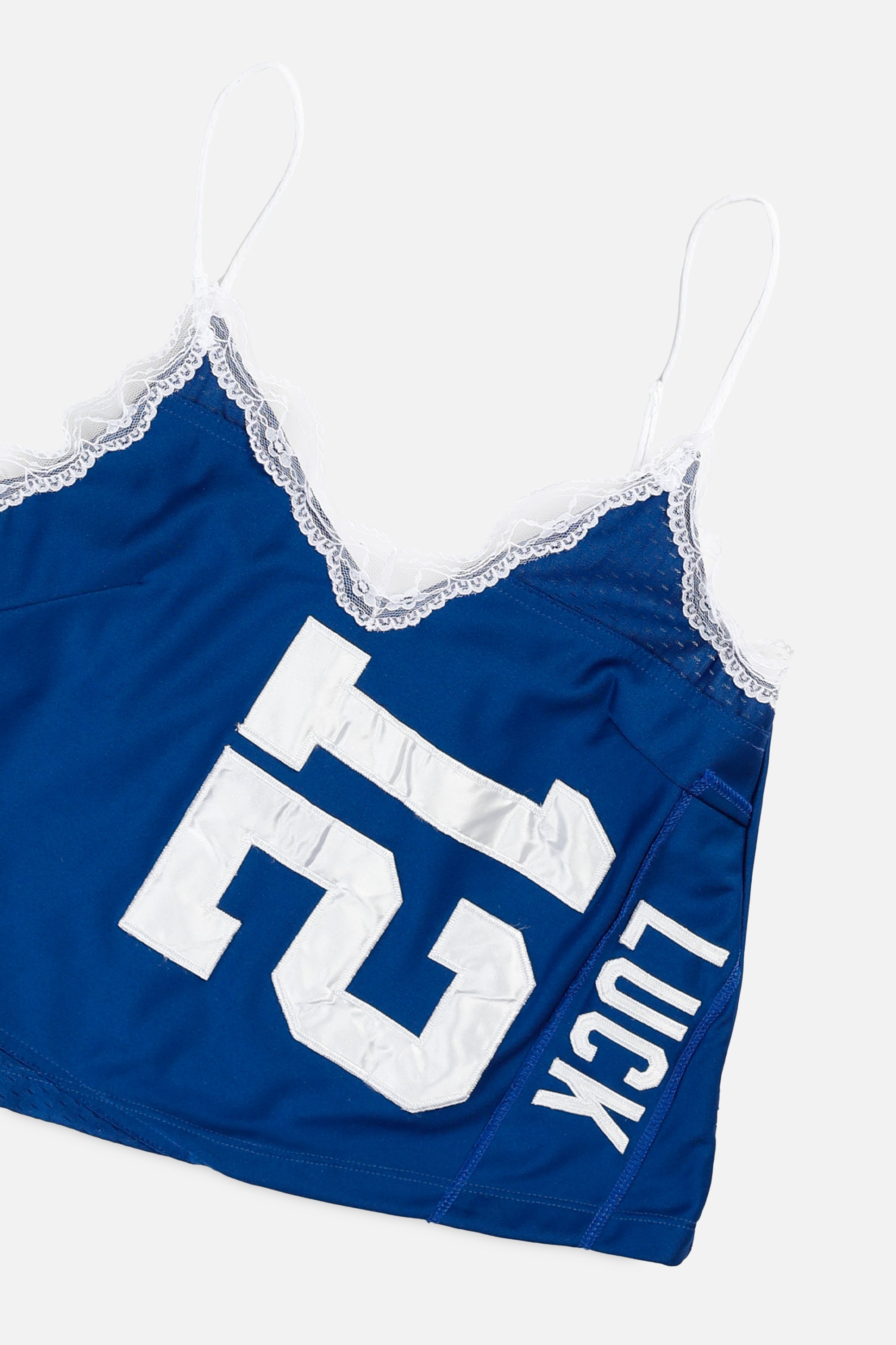 Rework Indianapolis Colts NFL Lace Tank - S-TOPS-NFL-S-Frankie Collective Rare Vintage Streetwear Reworks