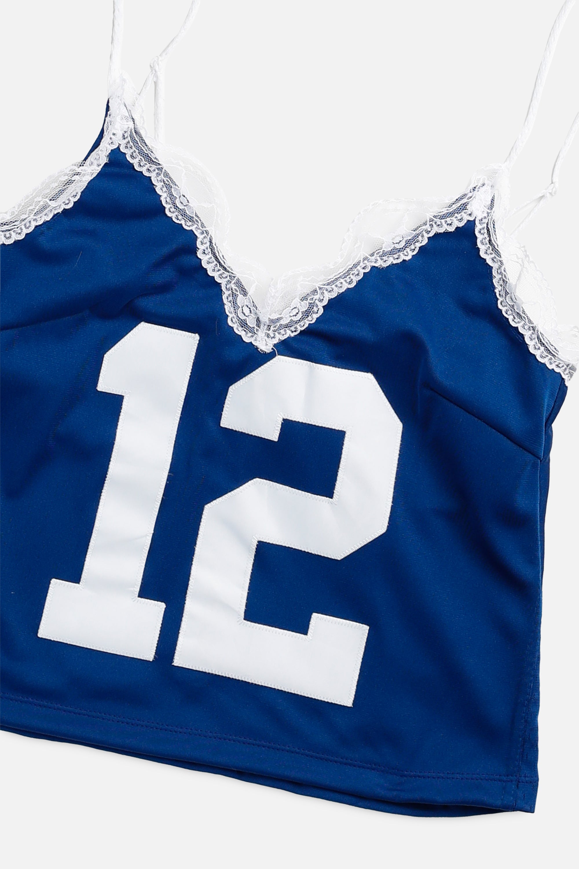 Rework Indianapolis Colts NFL Lace Tank - XS-TOPS-NFL-XS-Frankie Collective Rare Vintage Streetwear Reworks
