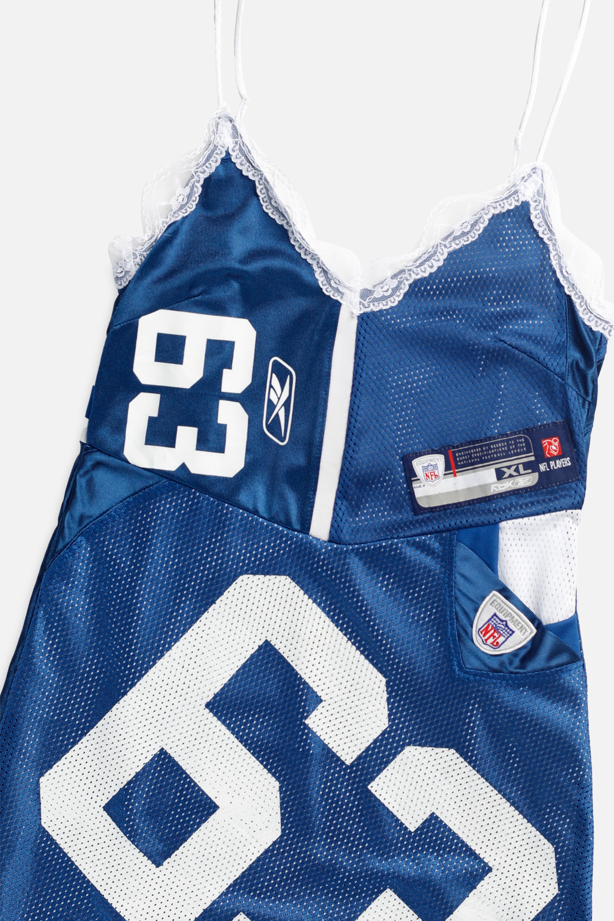 Rework Indianapolis Colts NFL Lace Dress - XS-DRESSES-NFL-XS-Frankie Collective Rare Vintage Streetwear Reworks