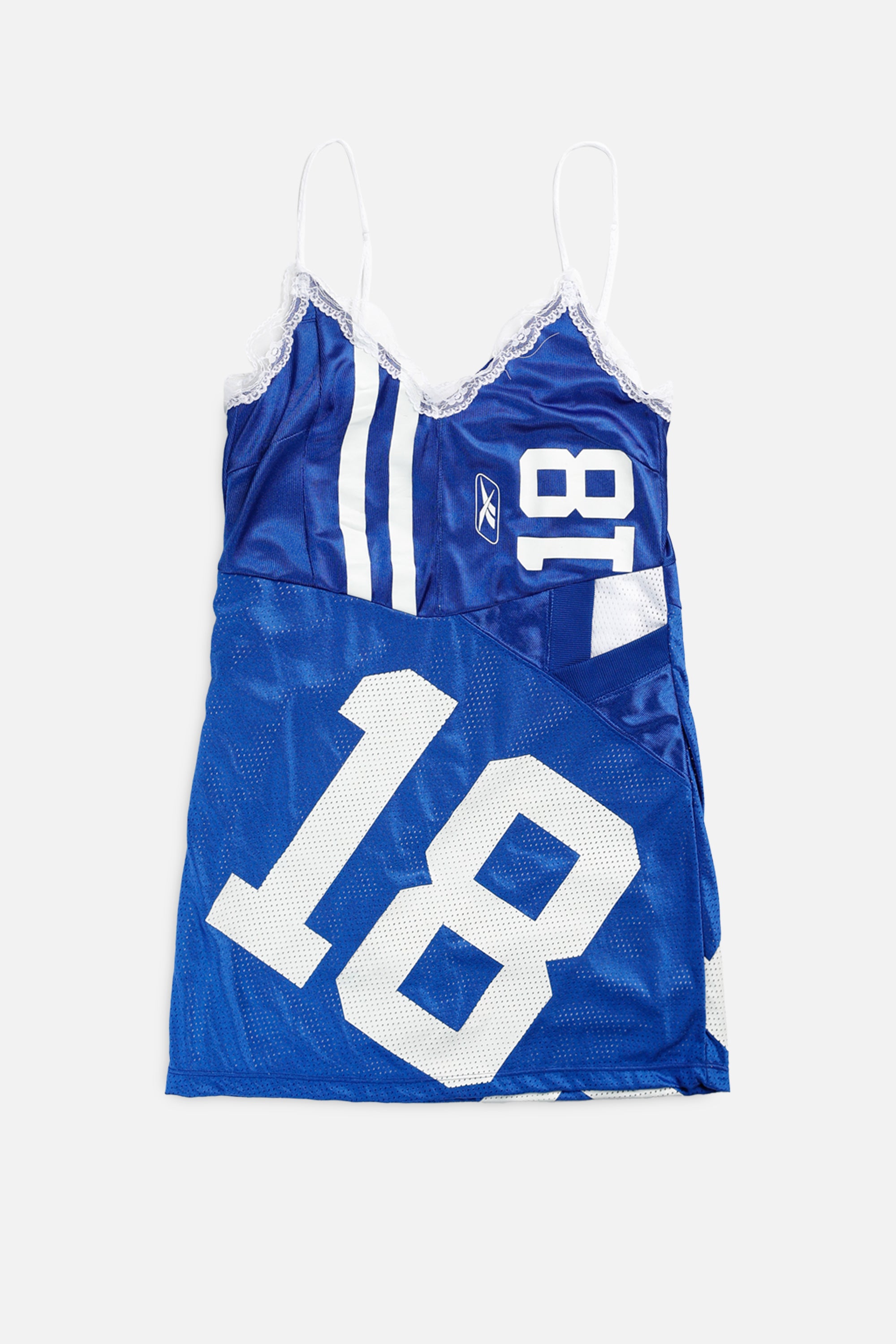 Rework Indianapolis Colts NFL Lace Dress - XS-DRESSES-NFL-XS-Frankie Collective Rare Vintage Streetwear Reworks