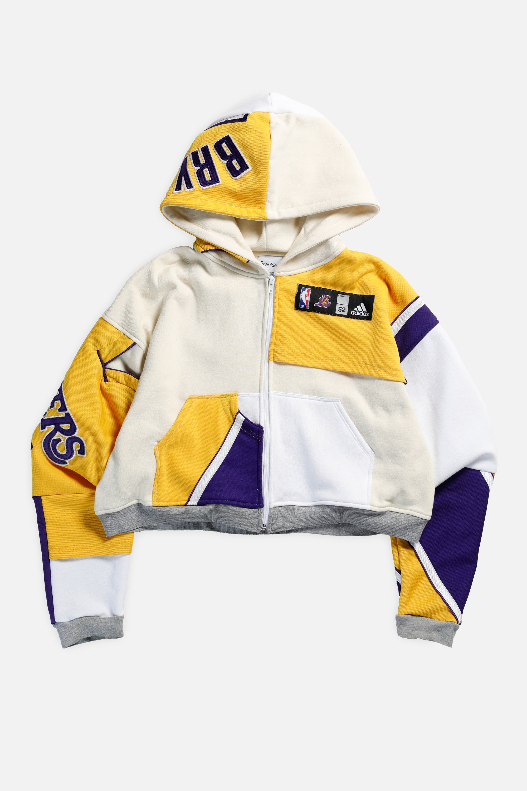 Rework LA Lakers Crop Zip Hoodie - L-SWEATERS-NBA-Frankie Collective
