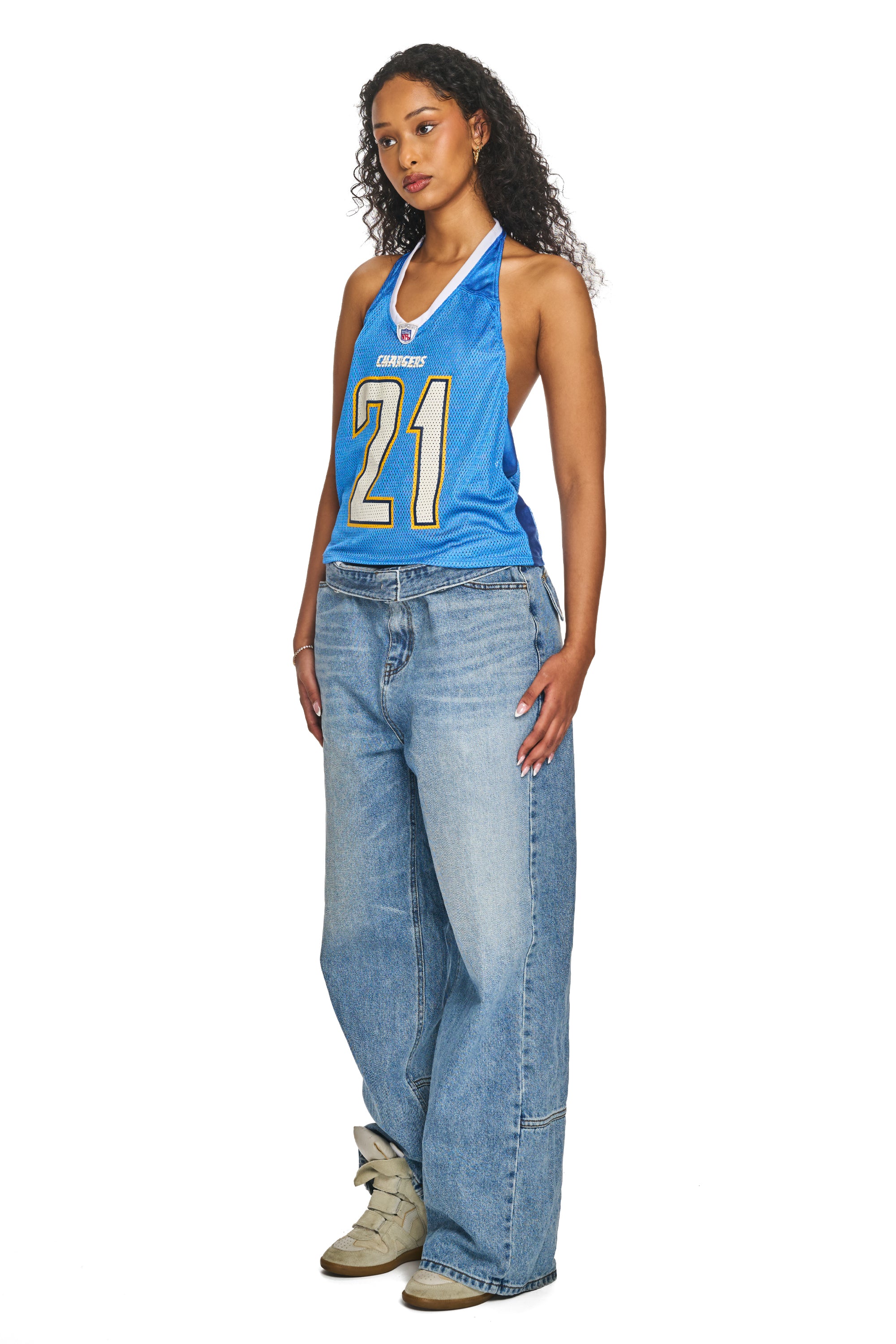 Rework Los Angeles Chargers Halter Top-NFL-Frankie Collective-Rework-Vintage-Streetwear