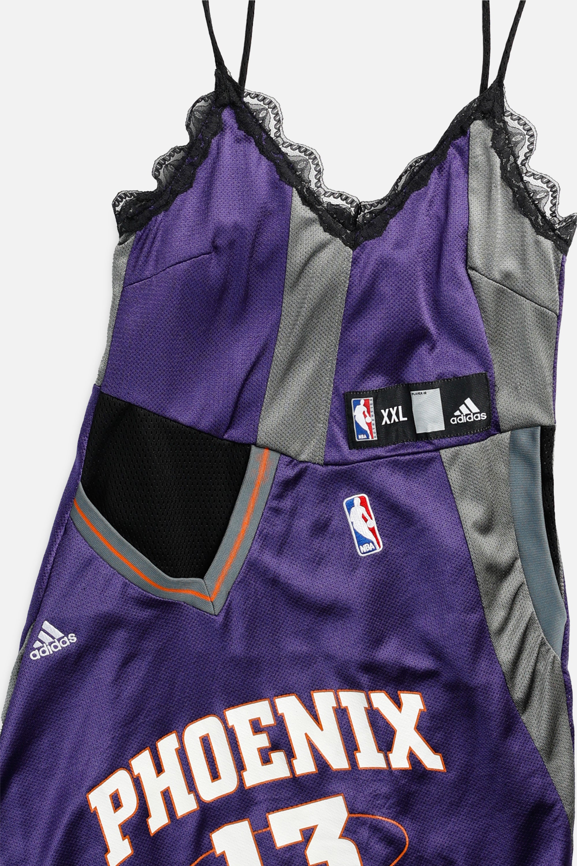 Rework Phoenix Suns NBA Lace Dress - XS-DRESSES-NBA-XS-Frankie Collective Rare Vintage Streetwear Reworks