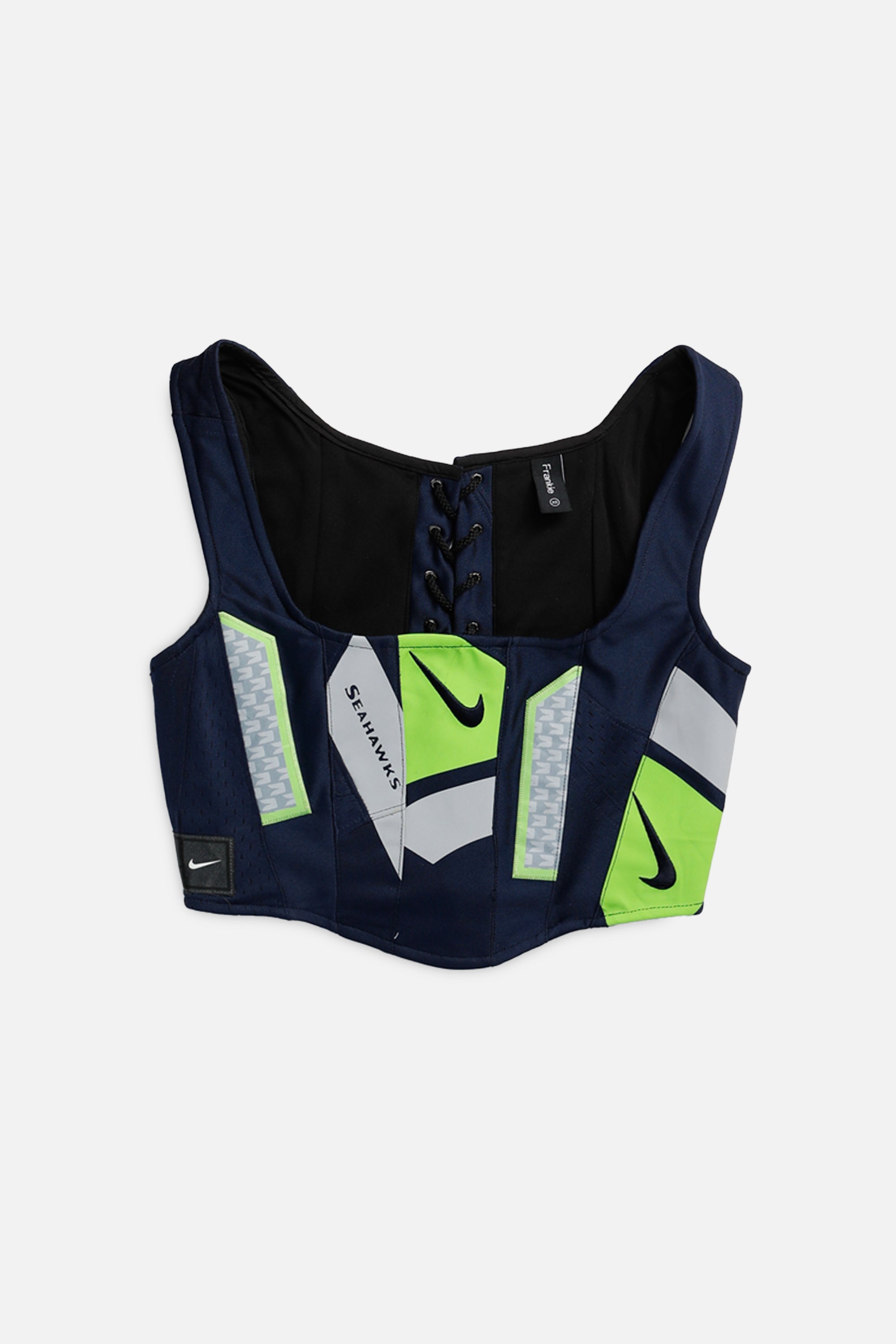 Rework Seattle Seahawks NFL Corset - XS-TOPS-NFL-XS-Frankie Collective Rare Vintage Streetwear Reworks