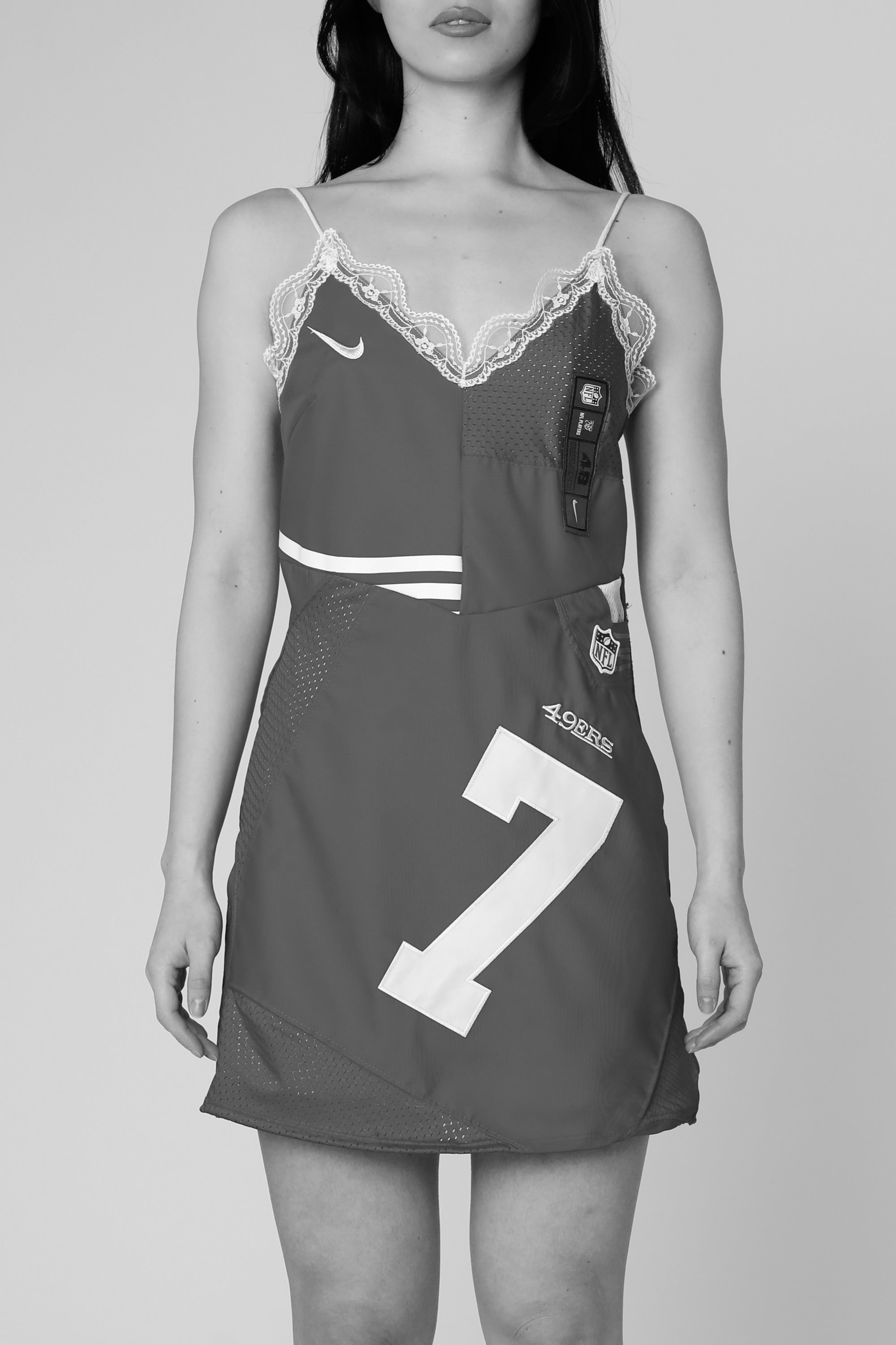 Rework Denver Broncos NFL Lace Dress - XS-DRESSES-NFL-XS-Frankie Collective Rare Vintage Streetwear Reworks