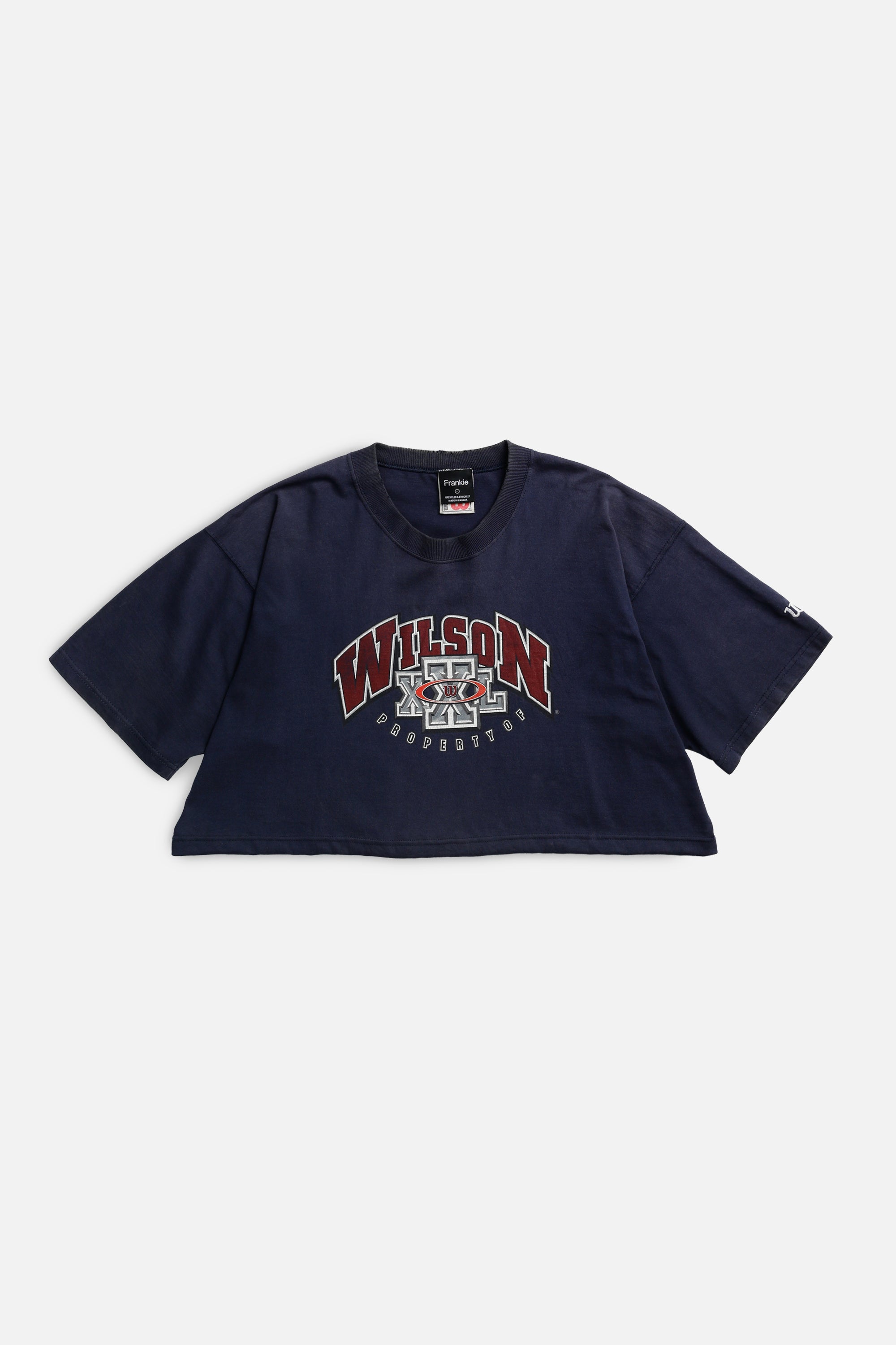 Rework Wilson Crop Tee - L-TOPS-Wilson-L-Frankie Collective Rare Vintage Streetwear Reworks