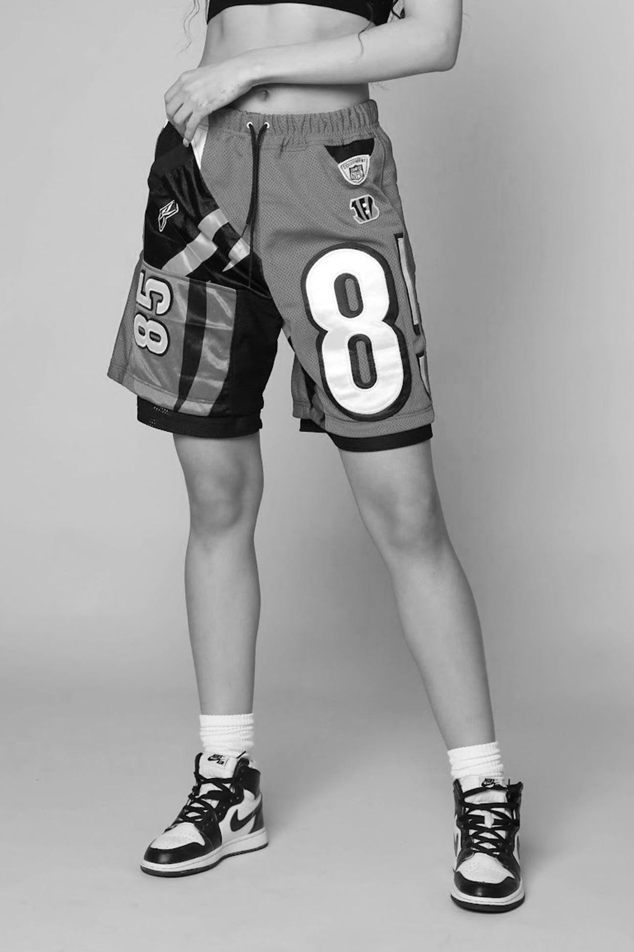 Unisex Rework Bulls NBA Jersey Shorts - Women-S, Men-XS-BOTTOMS-NBA-Frankie Collective Rare Vintage Streetwear Reworks