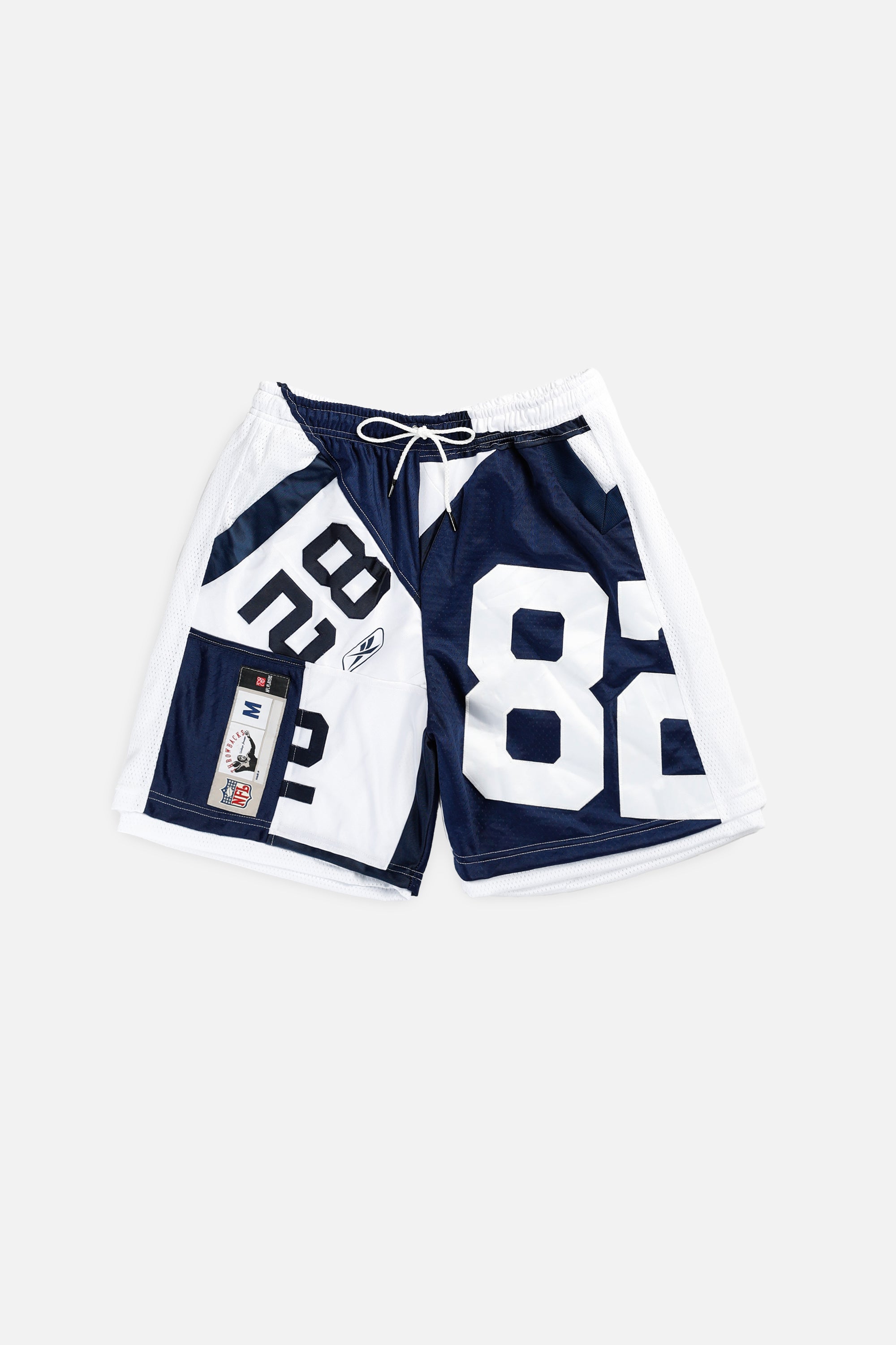 Unisex Rework Dallas Cowboys NFL Jersey Shorts - L-BOTTOMS-NFL-Women's L - Men's M-Frankie Collective Rare Vintage Streetwear Reworks
