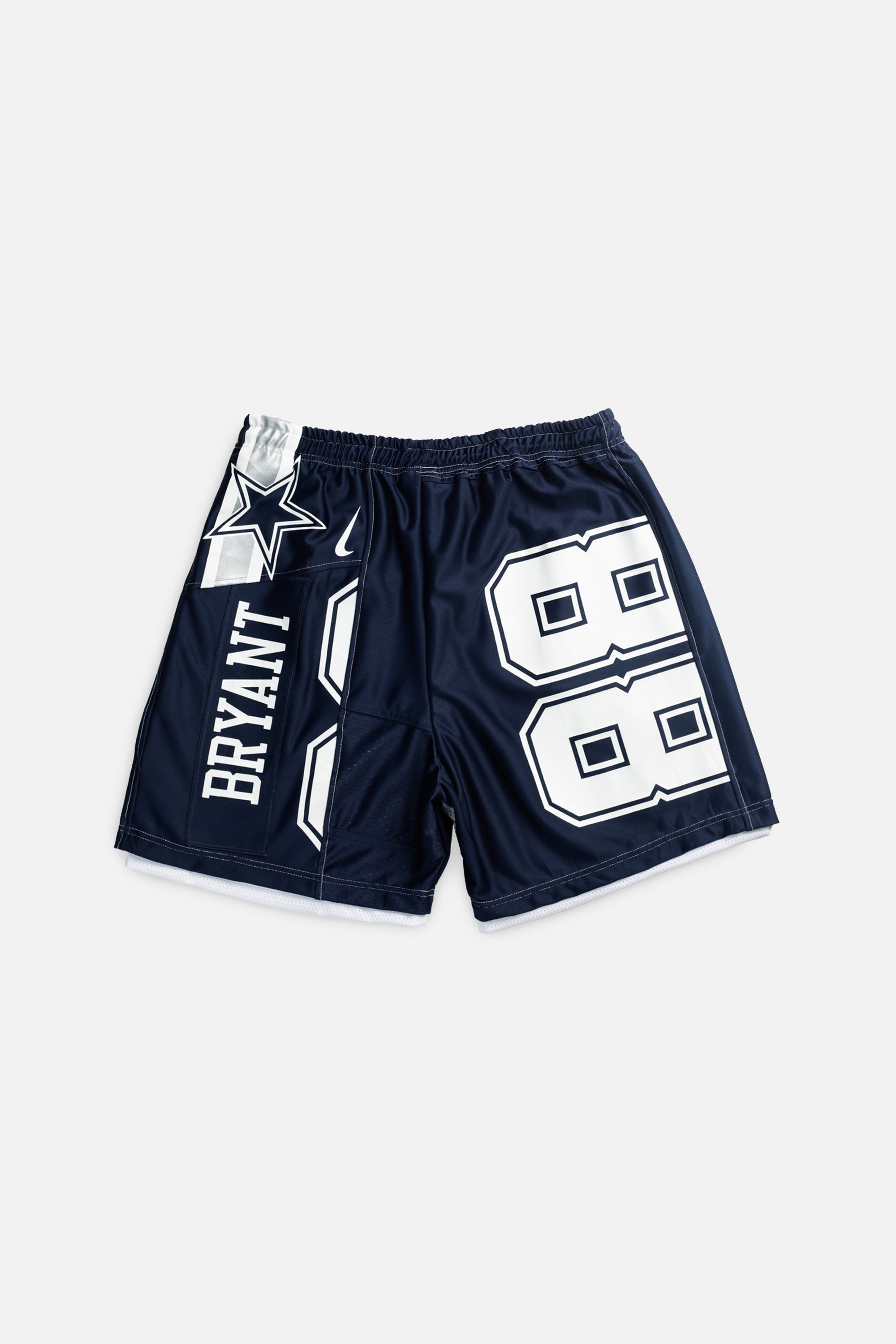 Unisex Rework Dallas Cowboys NFL Jersey Shorts - XL-BOTTOMS-NFL-Women's XL - Men's L-Frankie Collective Rare Vintage Streetwear Reworks