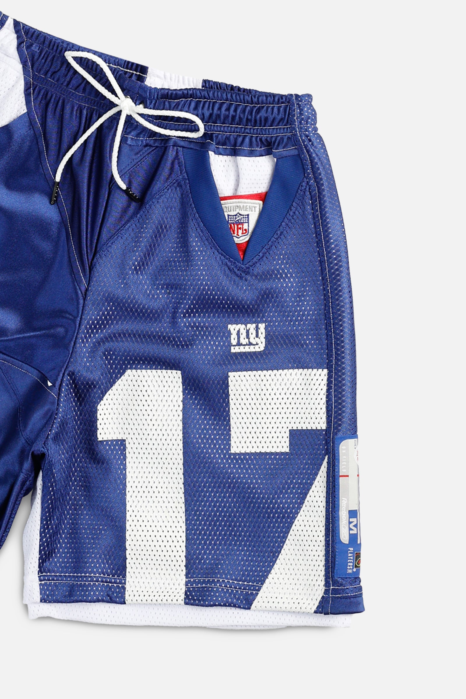 Unisex Rework NY Giants NFL Jersey Shorts - S-BOTTOMS-NFL-Women's S - Men's XS-Frankie Collective Rare Vintage Streetwear Reworks