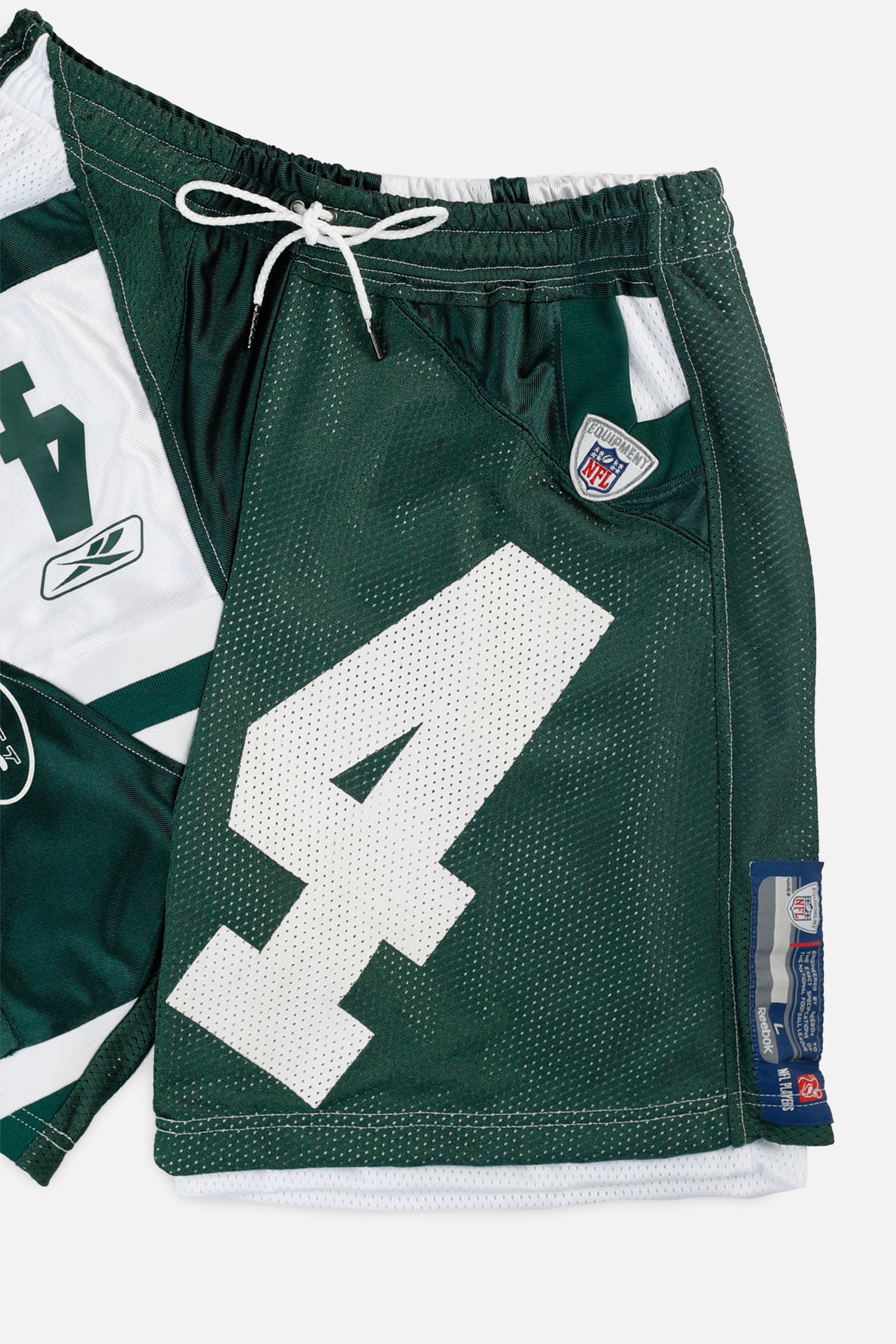 Unisex Rework NY Jets NFL Jersey Shorts - M-BOTTOMS-NFL-Women's M - Men's S-Frankie Collective Rare Vintage Streetwear Reworks
