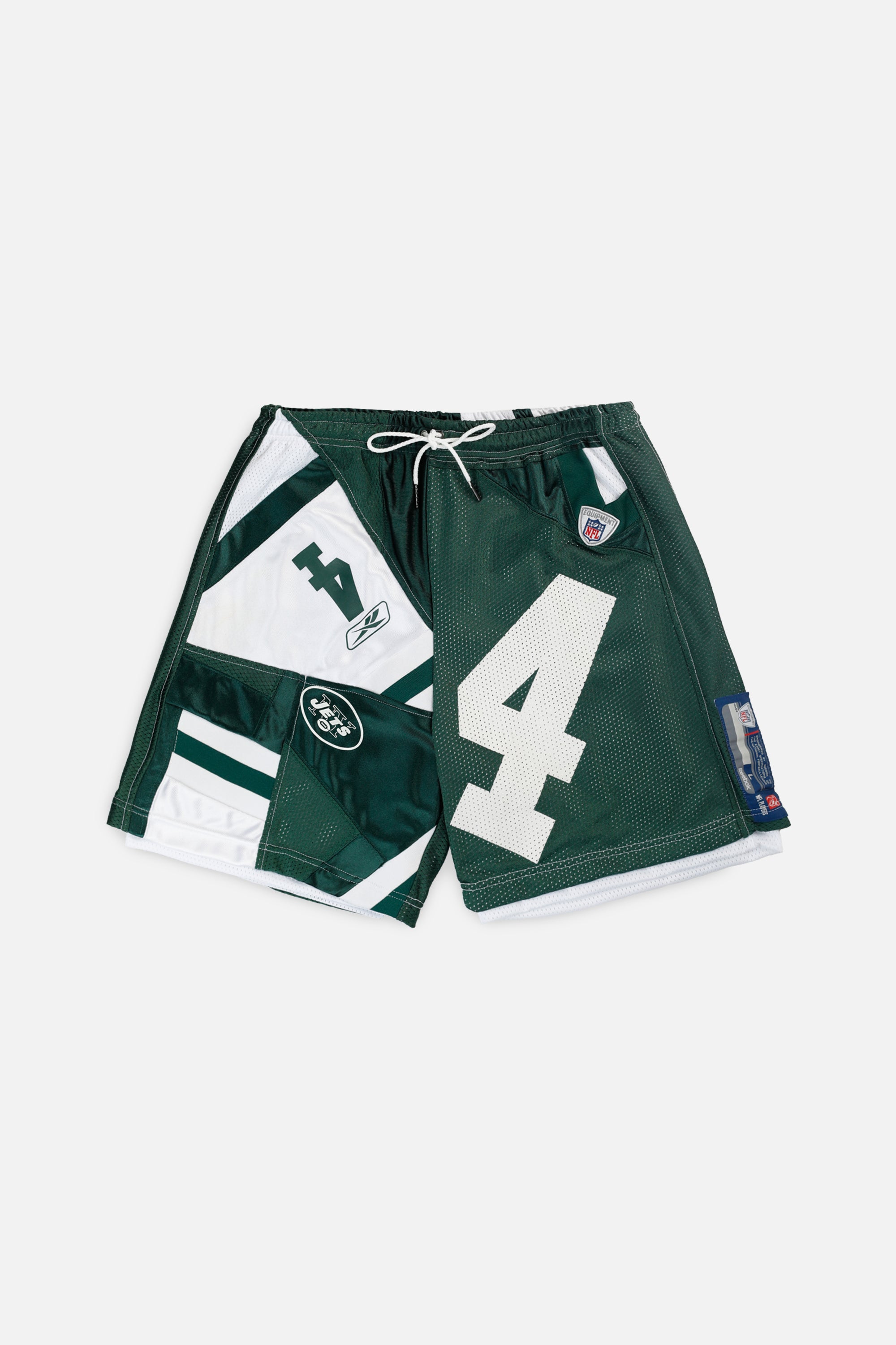 Unisex Rework NY Jets NFL Jersey Shorts - M-BOTTOMS-NFL-Women's M - Men's S-Frankie Collective Rare Vintage Streetwear Reworks