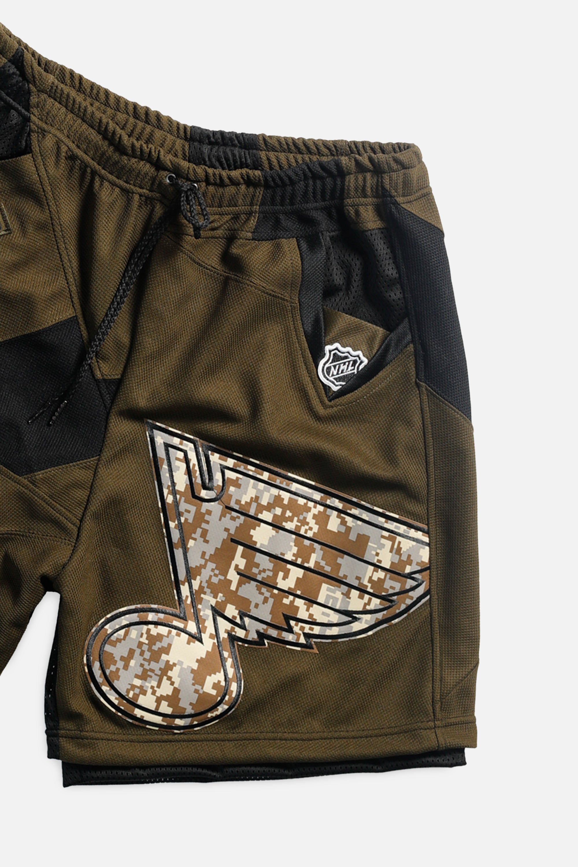 Unisex Rework St. Louis Blues NHL Jersey Shorts - L-BOTTOMS-NHL-Women's L - Men's M-Frankie Collective Rare Vintage Streetwear Reworks