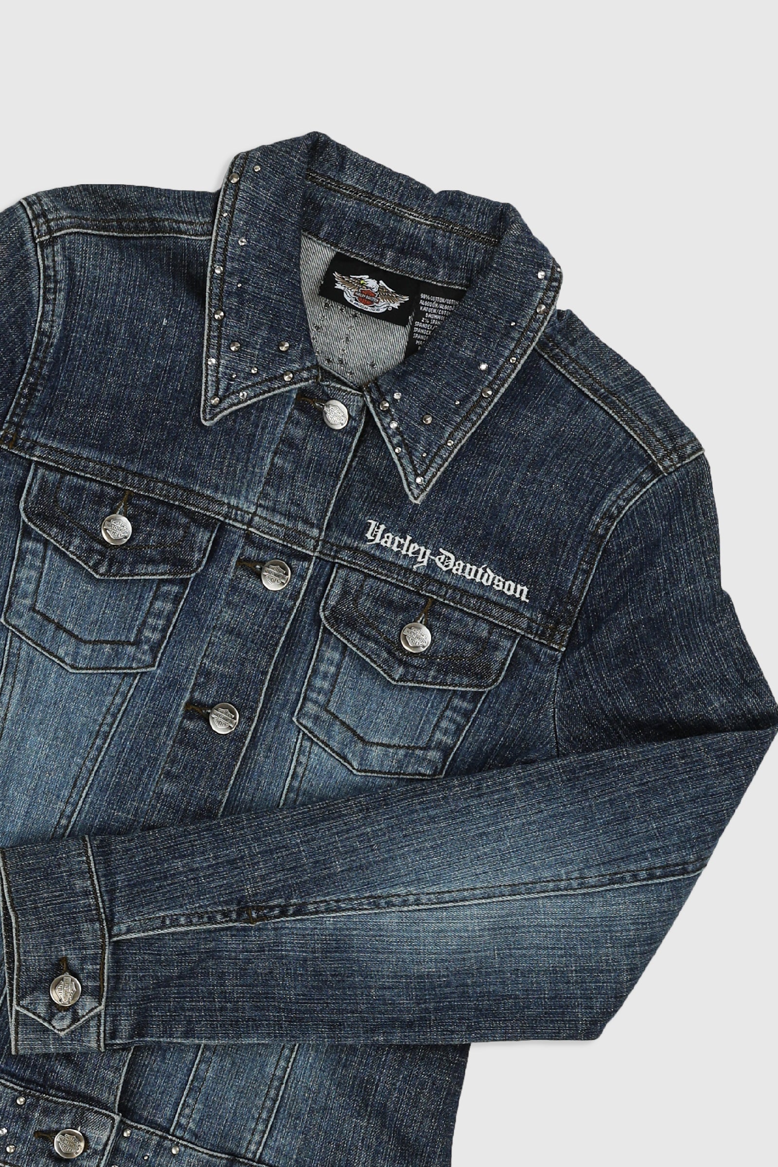Vintage Harley Jean Jacket-JACKETS-Harley-Frankie Collective Rare Vintage Streetwear Reworks