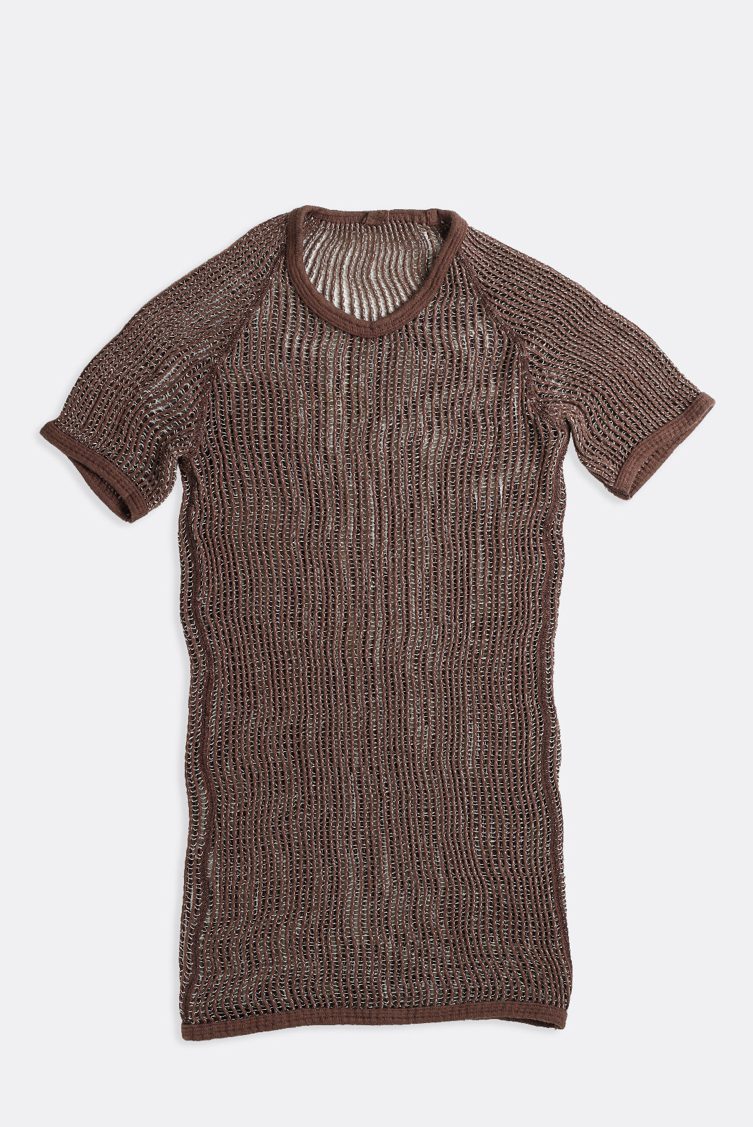 Vintage Knitted Shirt - Brown, White, Tan, Olive, Dark Green, Charcoal-TSHIRTS-vendor-unknown-Brown-Frankie Collective Rare Vintage Streetwear Reworks