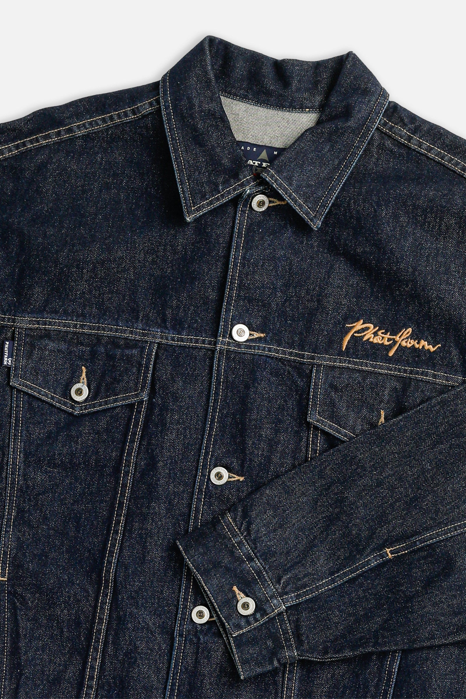 Vintage Phat Farm Denim Jacket - XL-JACKETS-Phat Farm-XL-Frankie Collective Rare Vintage Streetwear Reworks