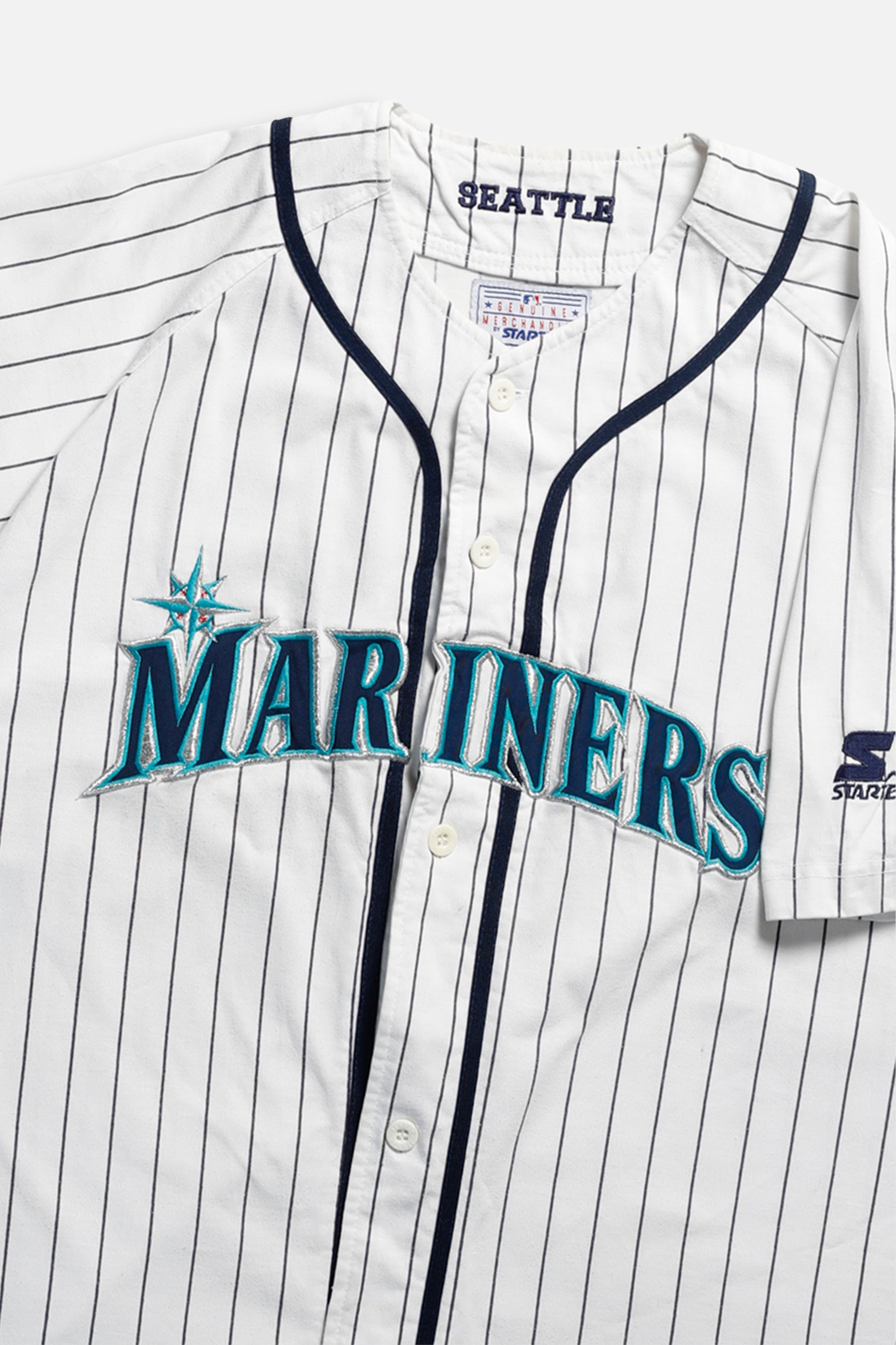 Vintage Seattle Mariners MLB Starter Jersey - L-JERSEYS-MLB-L-Frankie Collective Rare Vintage Streetwear Reworks