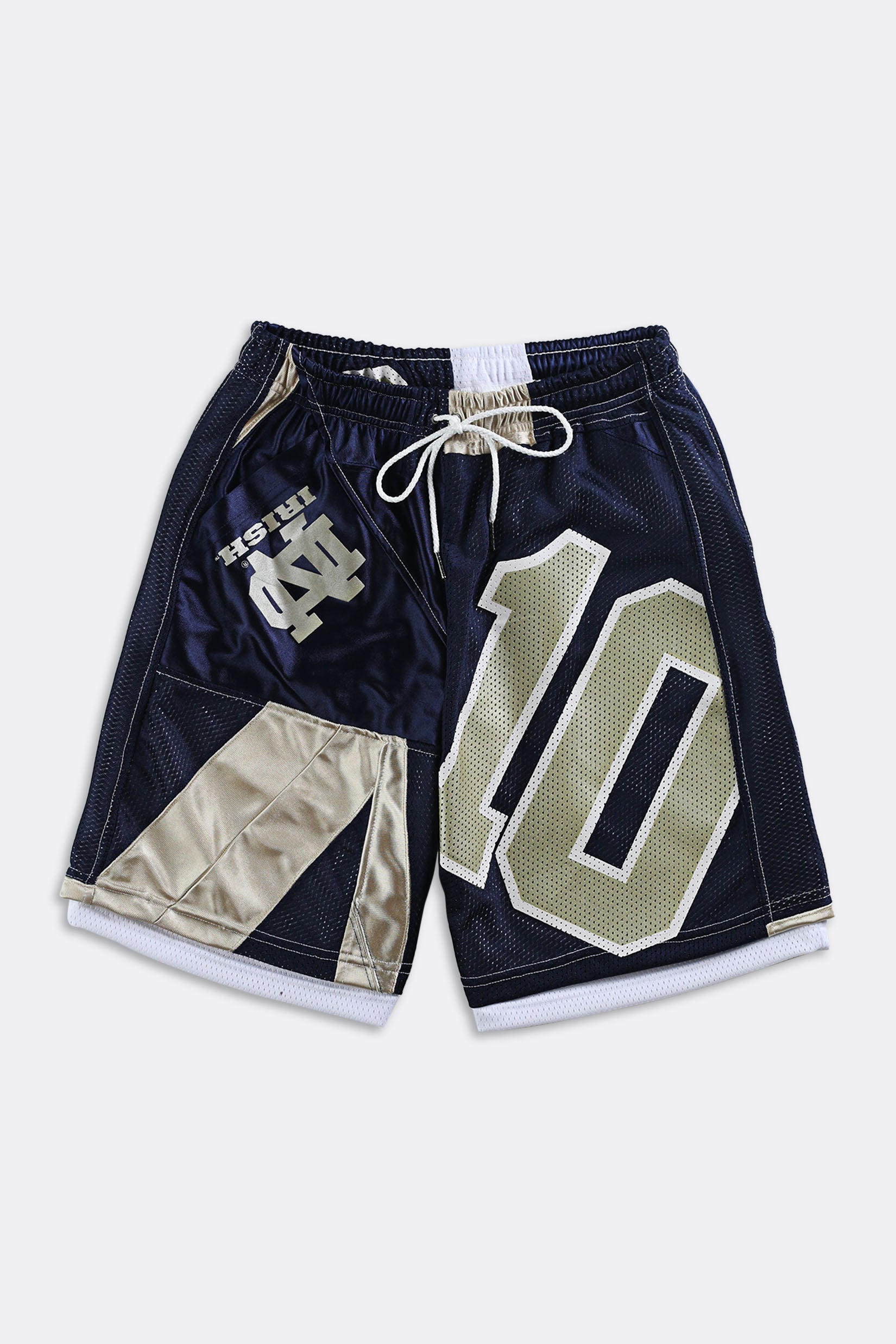 Rework Unisex Notre Dame NFL Jersey Shorts - Women-S, Men-XS-BOTTOMS-NFL-Frankie Collective Rare Vintage Streetwear Reworks