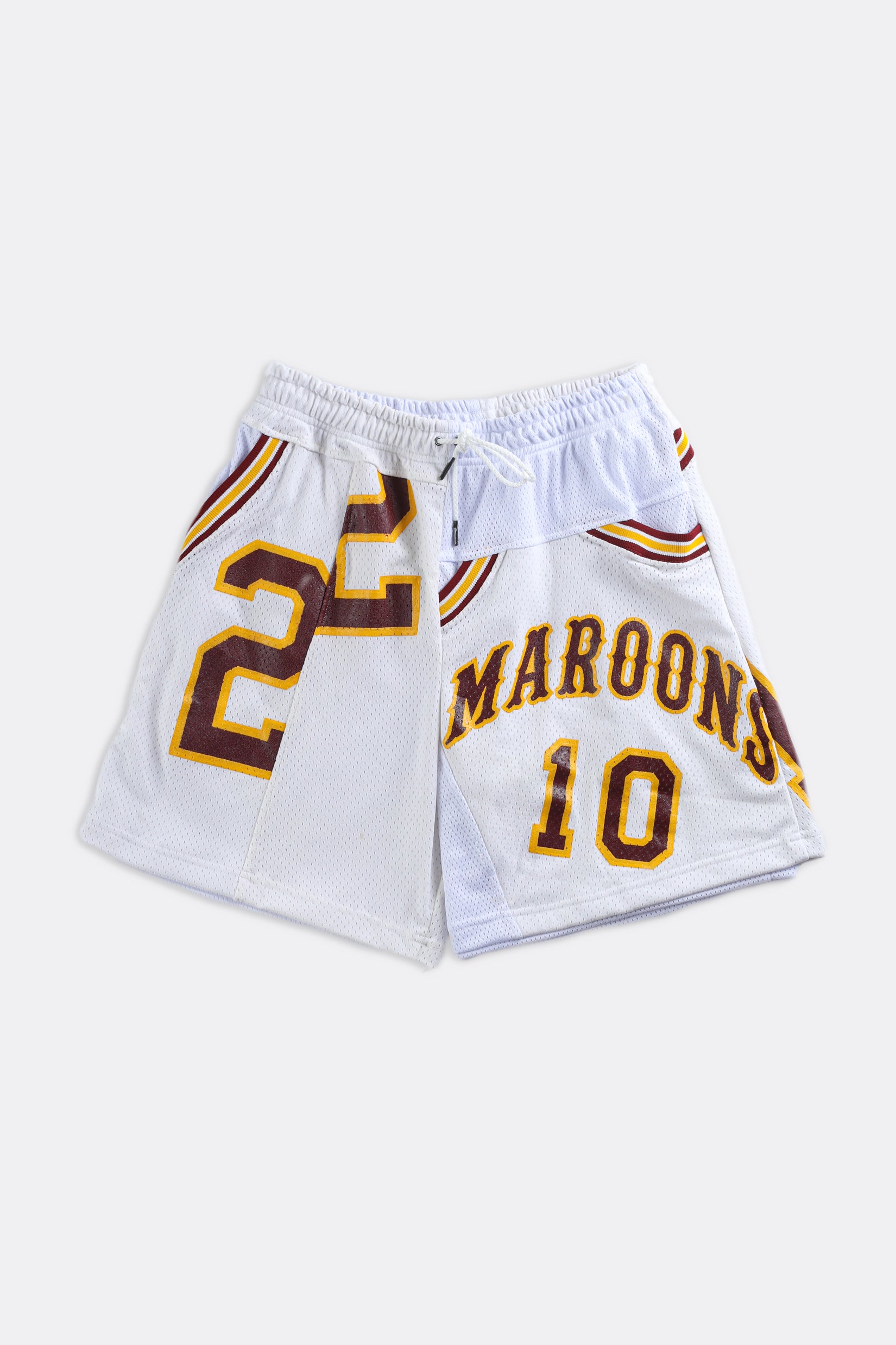 Unisex Rework Maroons Jersey Shorts - Women-M, Men-S-BOTTOMS-NFL-Frankie Collective Rare Vintage Streetwear Reworks