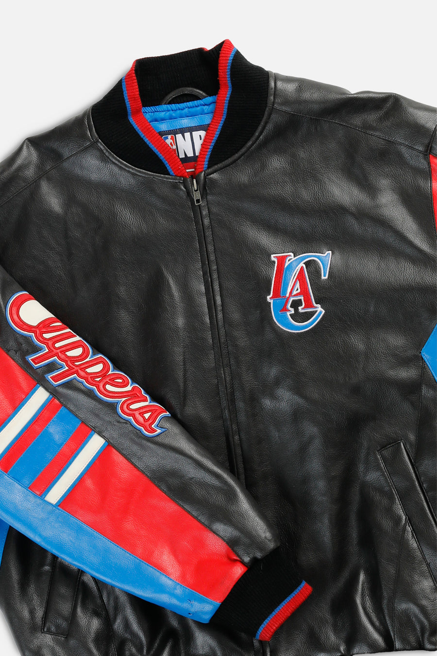 Vintage LA Clippers NBA Faux Leather Jacket - L