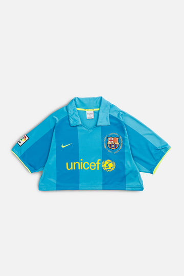 Rework Crop Barcelona Soccer Jersey - XL