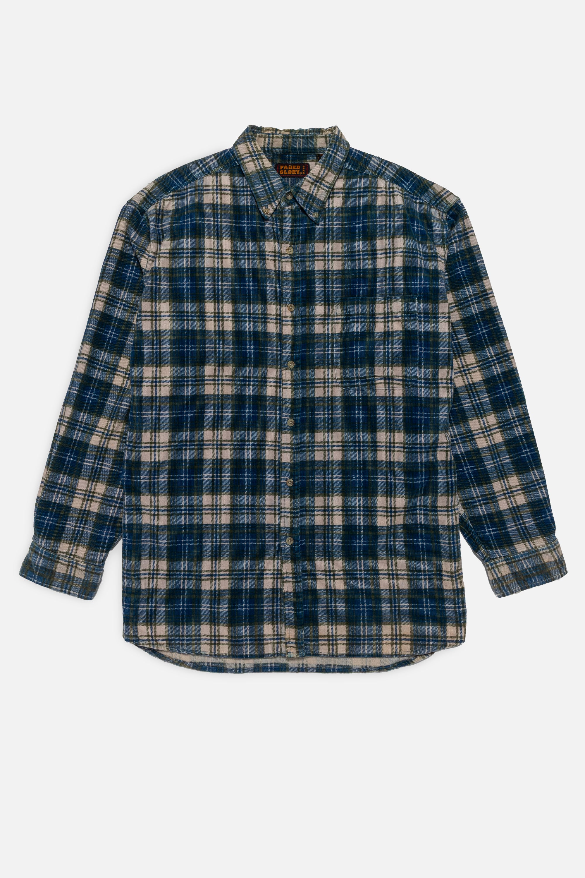 Vintage Corduroy Plaid Flannel Shirt