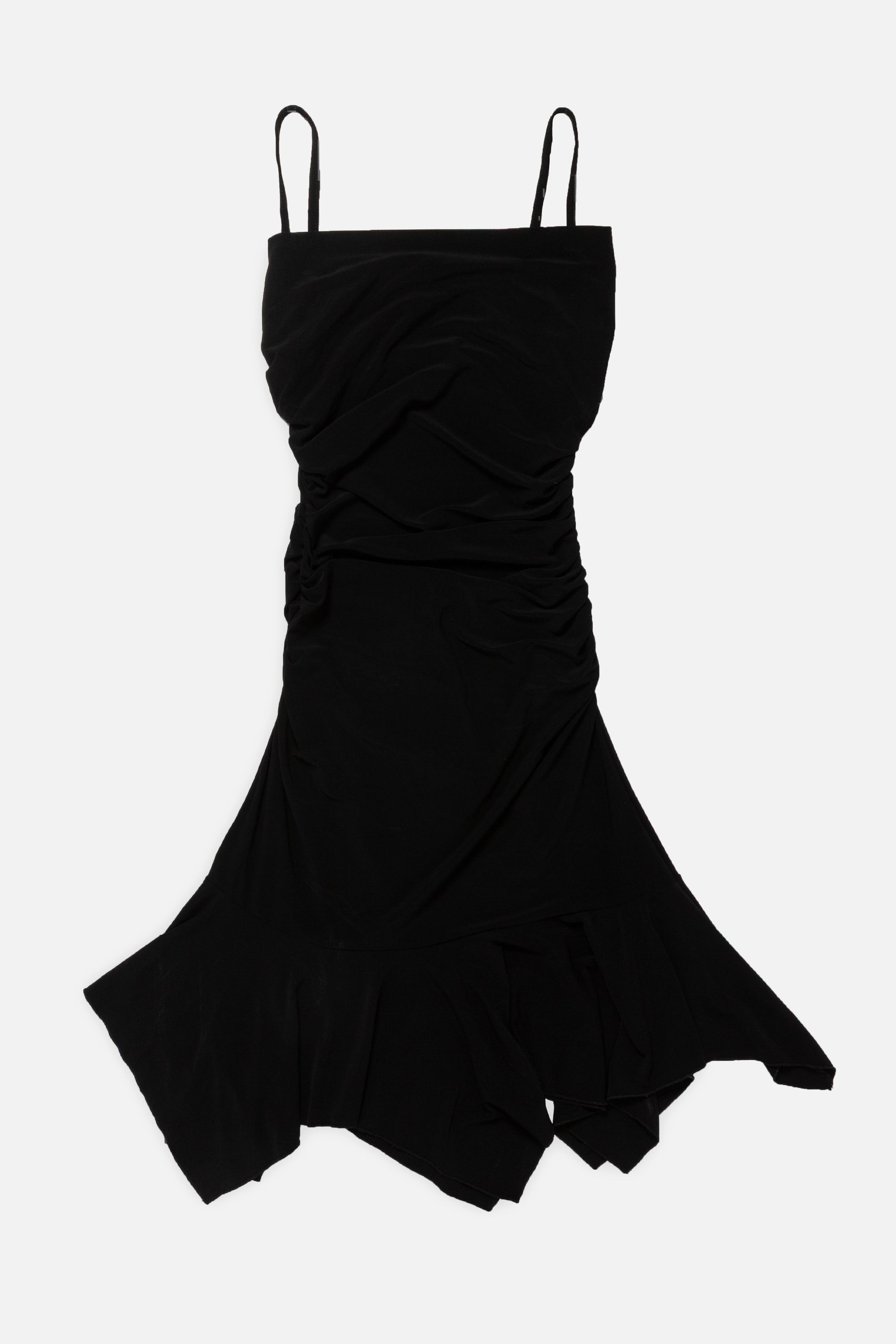 Vintage Ruched Flounce Dress