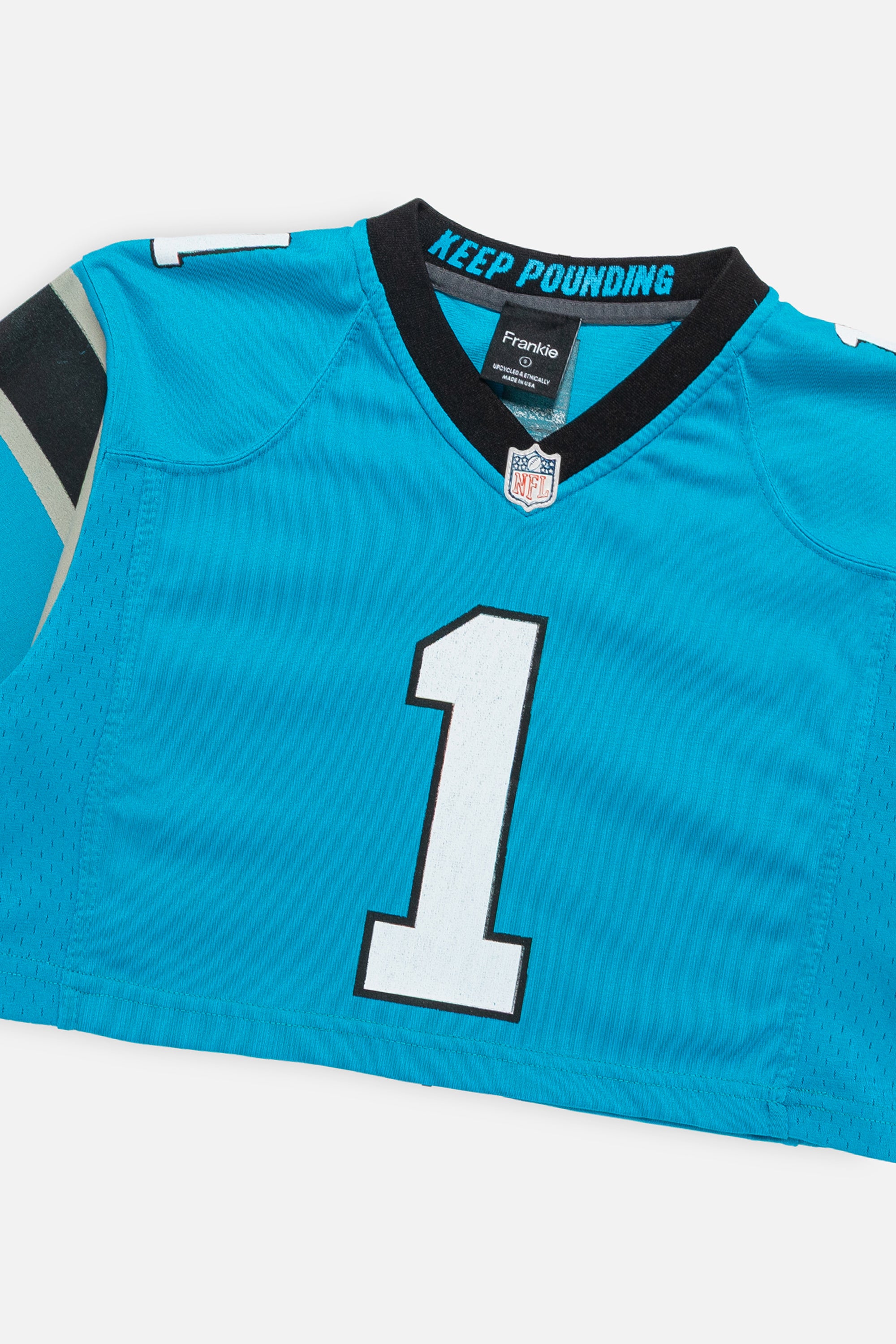 Rework Carolina Panthers Crop Jersey