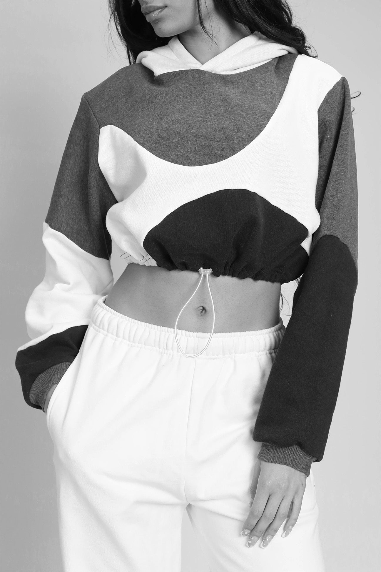 Rework Wave Crop Sweatshirt - M-SWEATERS-vendor-unknown-Frankie Collective Rare Vintage Streetwear Reworks