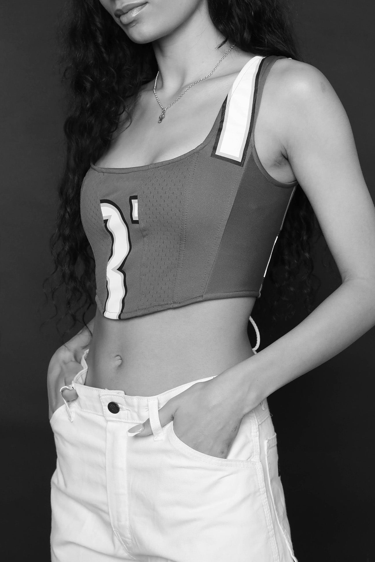 Rework Badgers Football Corset - M-TOPS-NFL-M-Frankie Collective Rare Vintage Streetwear Reworks