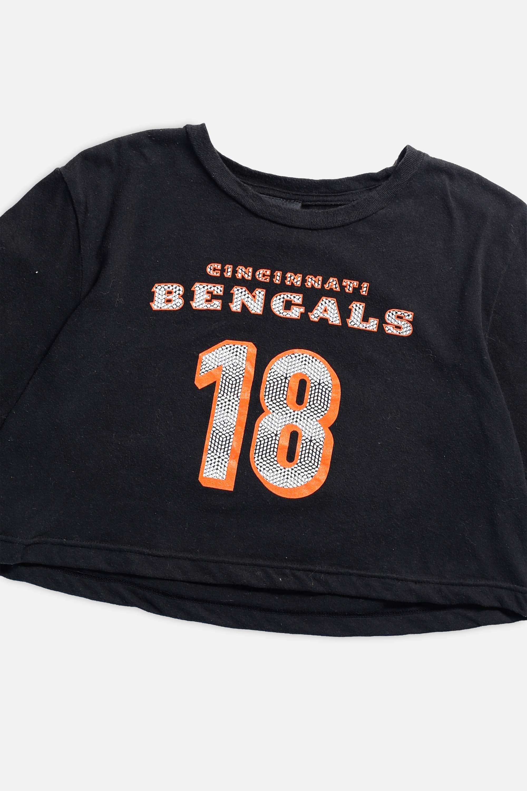 Rework Bengals NFL Crop Tee - M-TOPS-NFL-M-Frankie Collective Rare Vintage Streetwear Reworks